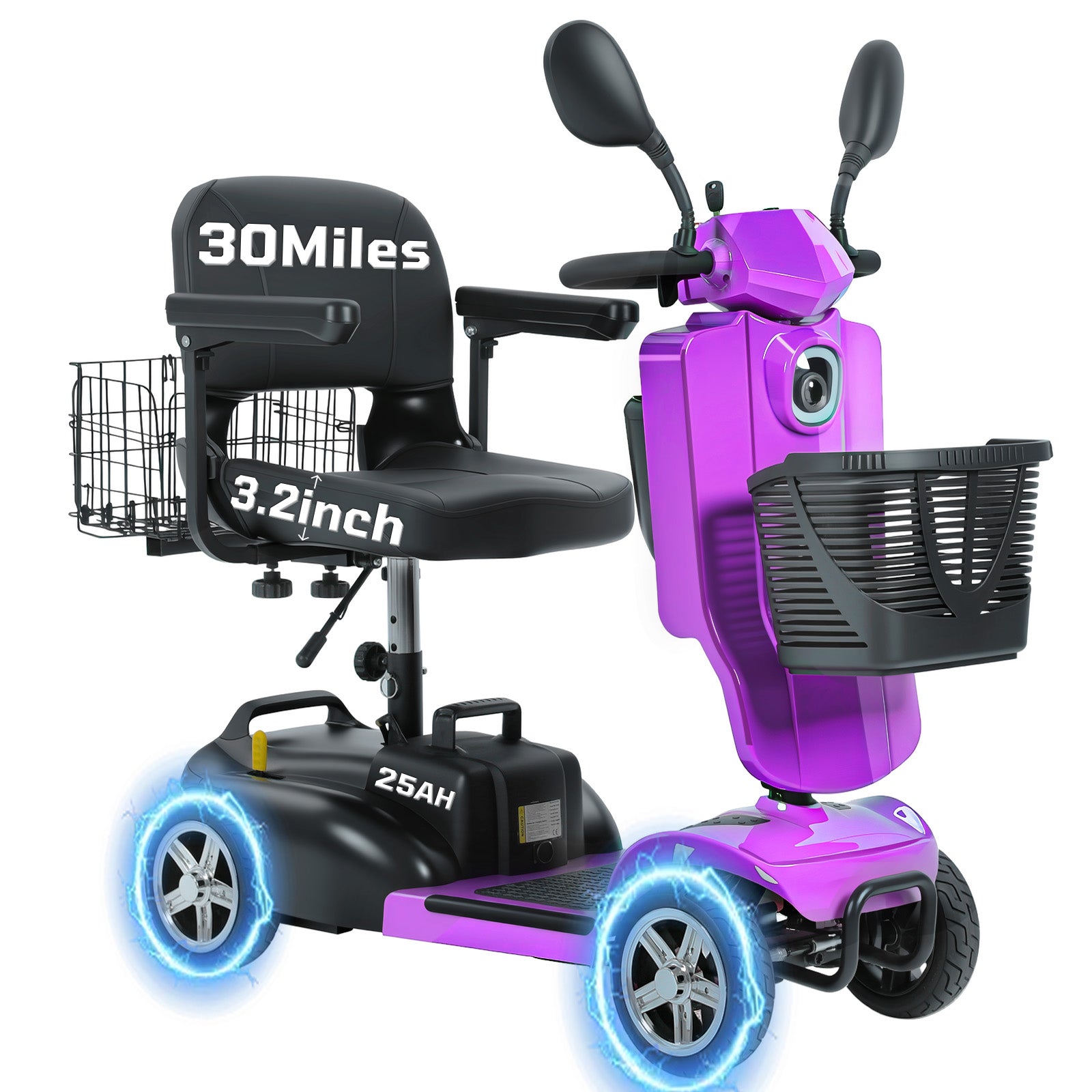 FOLDSCOOT MS02 Pro Foldable Mobility Scooter for Seniors – 30-Mile Range | Multi-Storage Design