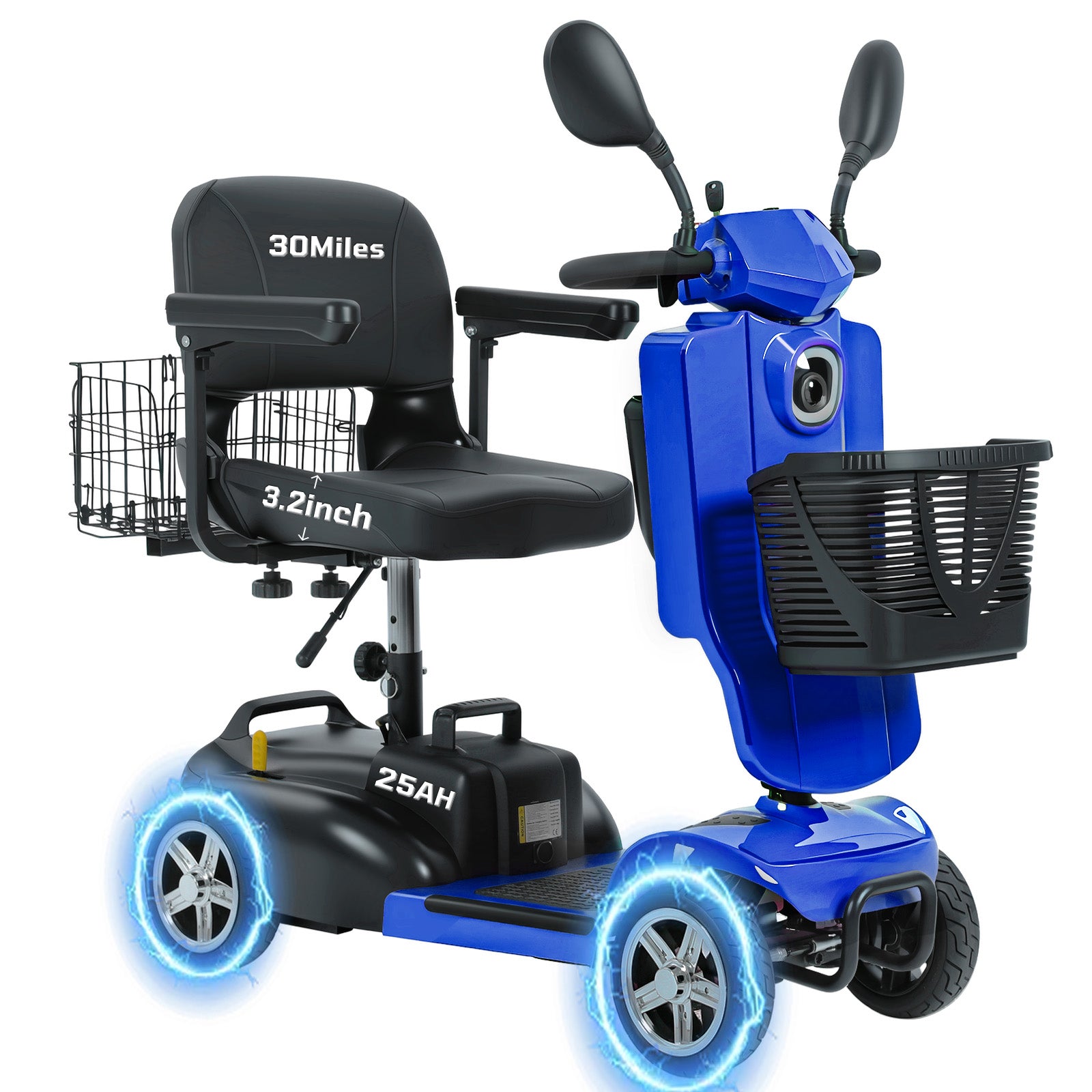 FOLDSCOOT MS02 Pro Foldable Mobility Scooter for Seniors – 30-Mile Range | Multi-Storage Design