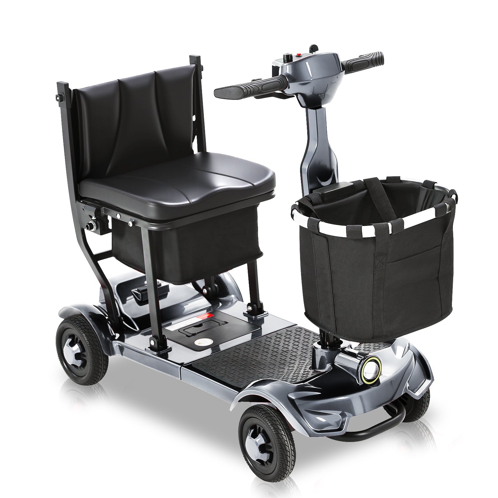 FOLDSCOOT MS01 F Lightweight Mobility Scooter, 41 lbs, 12/24 Mile Range, 300 lbs Capacity, LED Light & Triple Storage