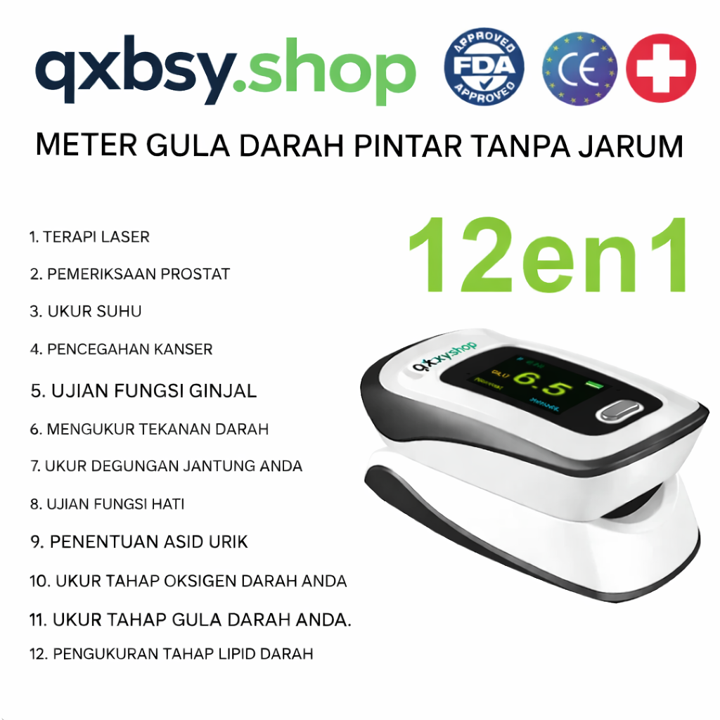 【12 dalam 1】Meter glukosa darah pintar bukan invasif terkini daripada 