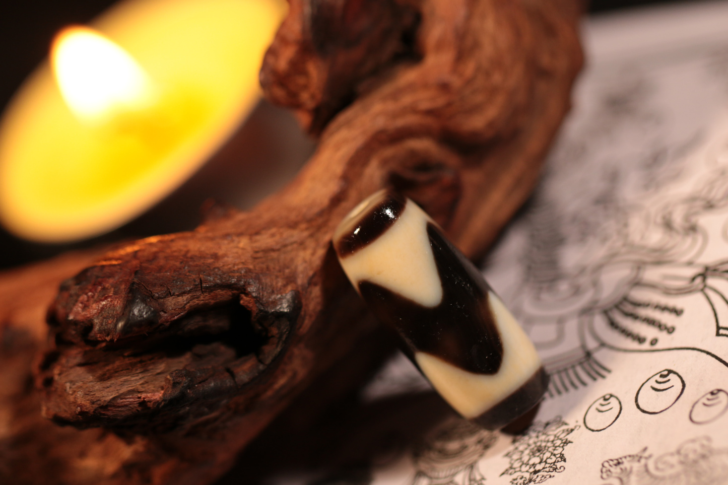 Tiger Tooth Dzi Bead（Unique ID:tz-22-1164）