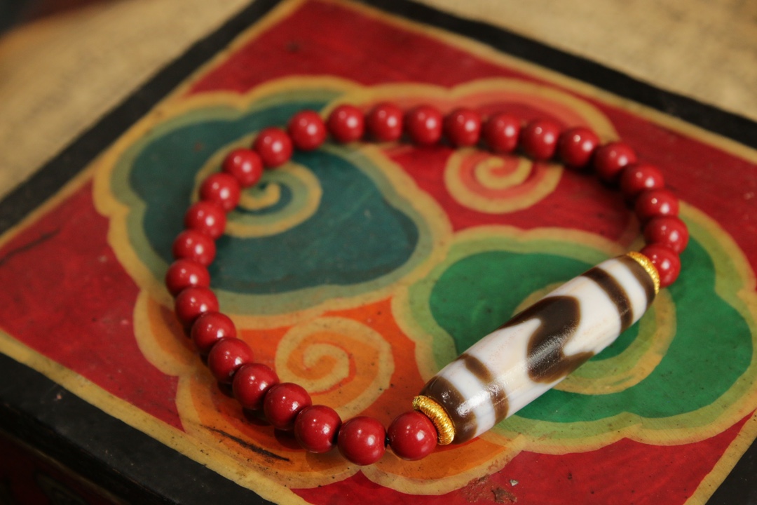 Tiger Tooth Dzi Bead Bracelet（Unique ID:cp1-1662）