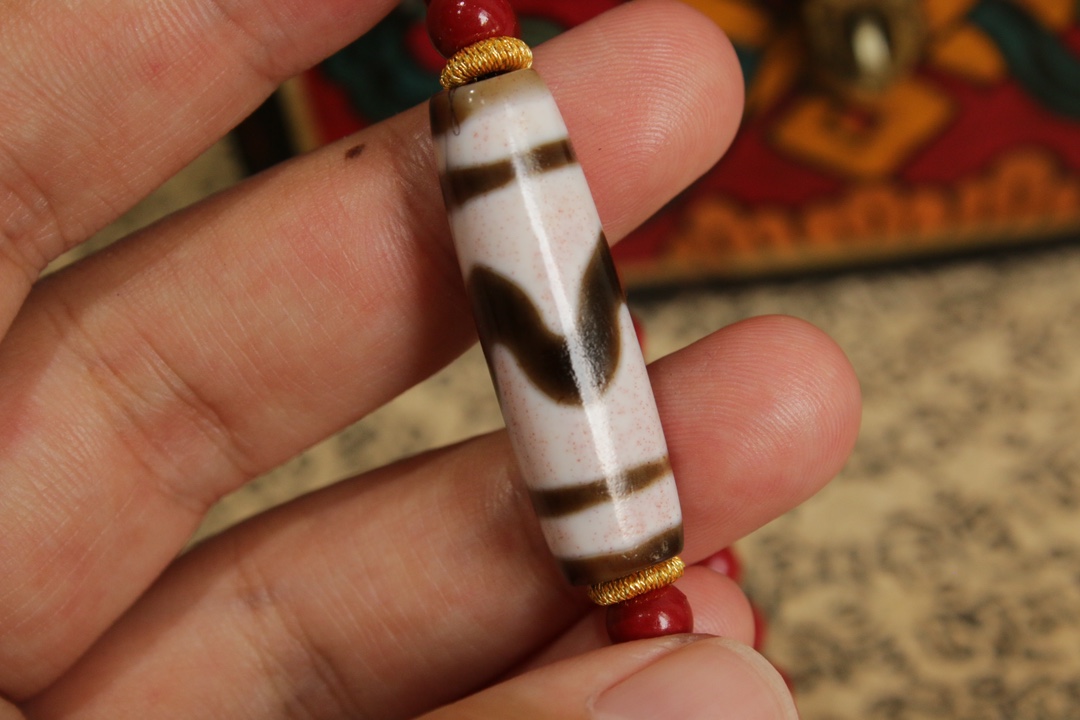 Tiger Tooth Dzi Bead Bracelet（Unique ID:cp1-1662）