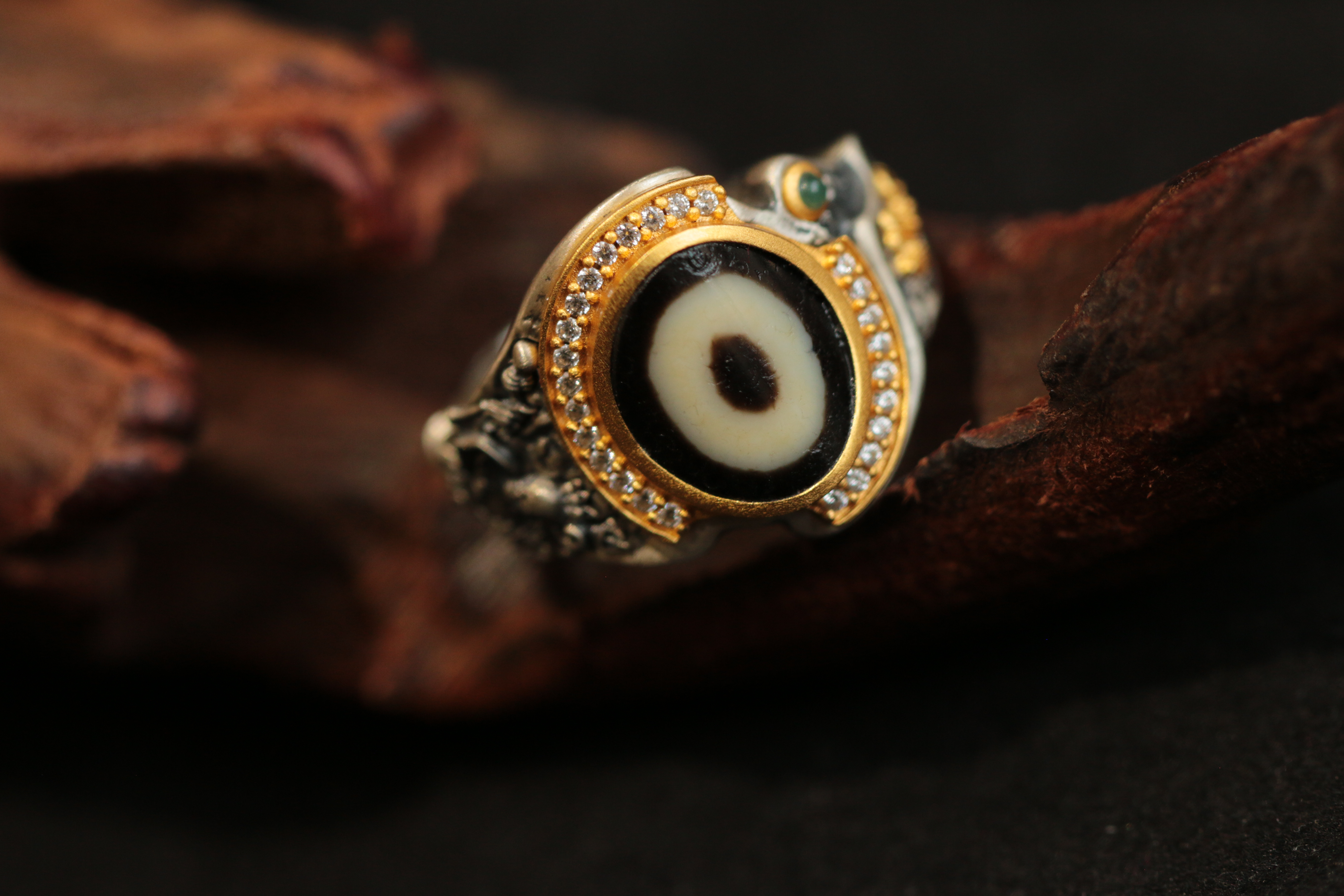 Dzi Bead Ring（Unique ID:tj-4-0287）