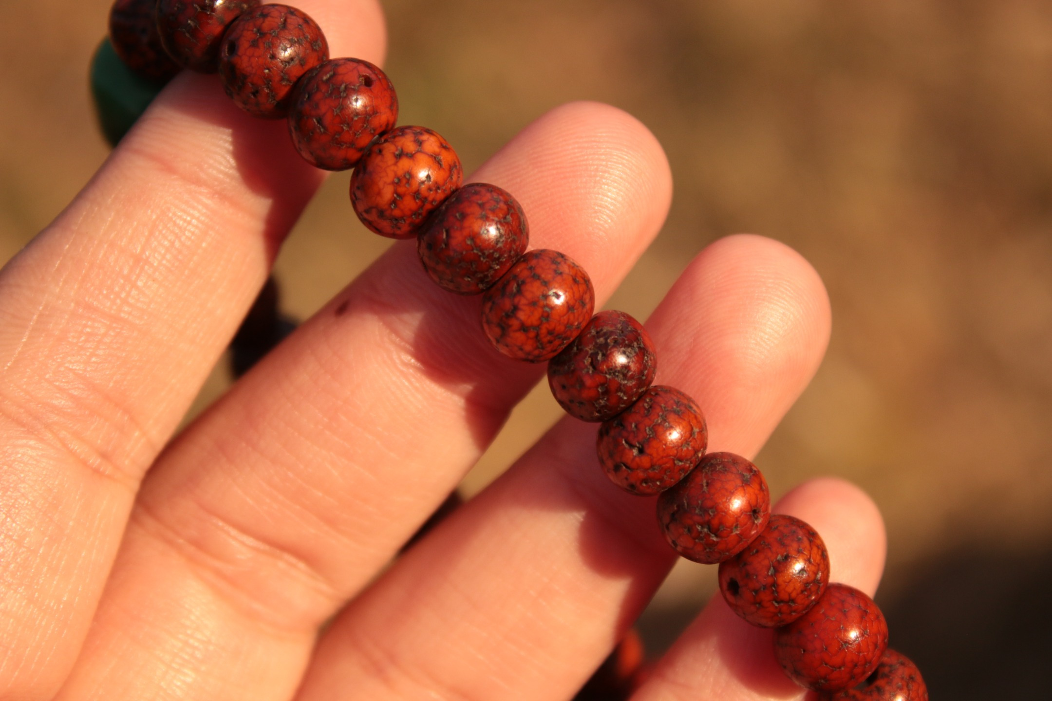 Star-and-Moon Bodhi & Tiger-Tooth Dzi Bead Bracelet（Unique ID:cp-1-5950）