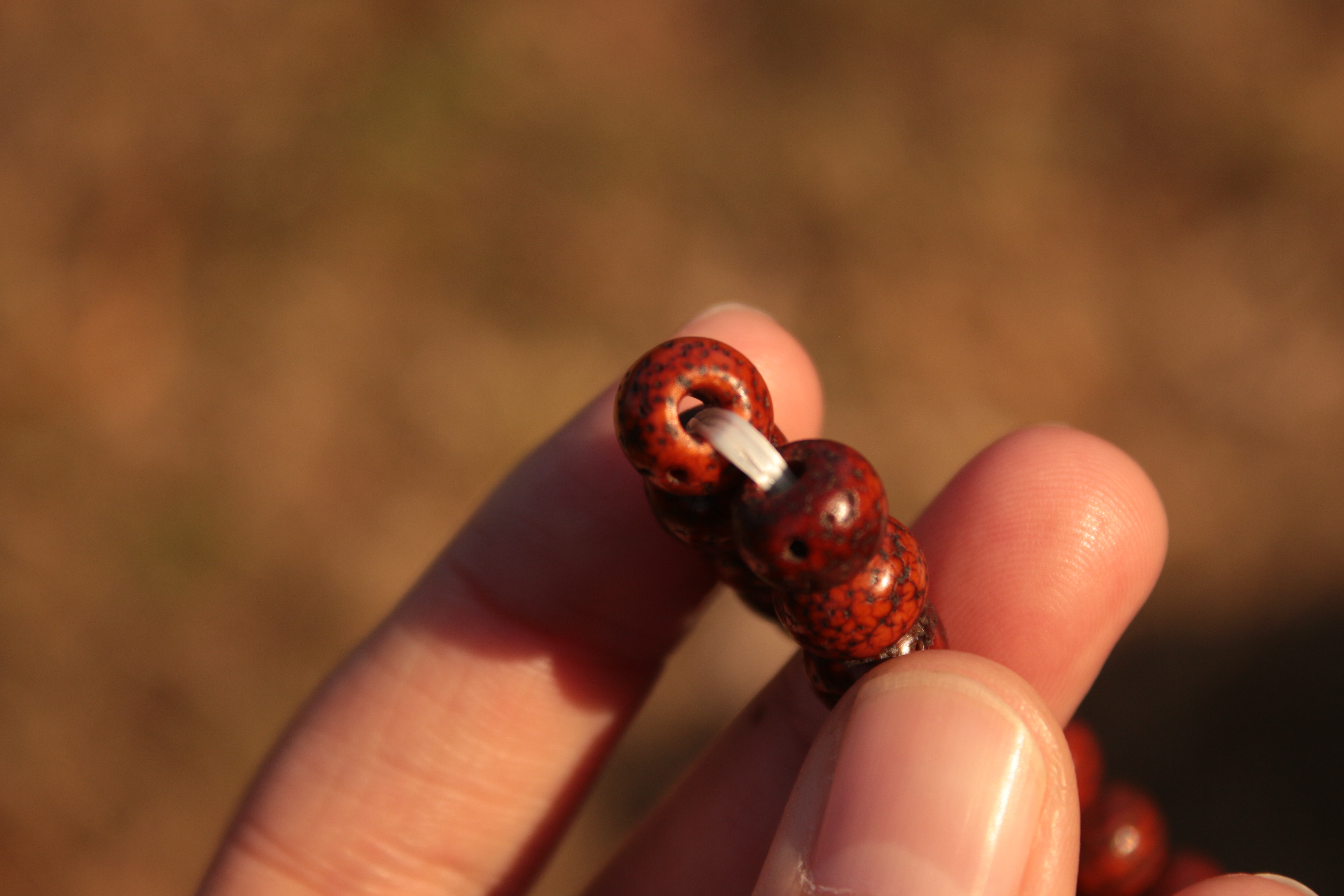 Star-and-Moon Bodhi & Tiger-Tooth Dzi Bead Bracelet（Unique ID:cp-1-5950）