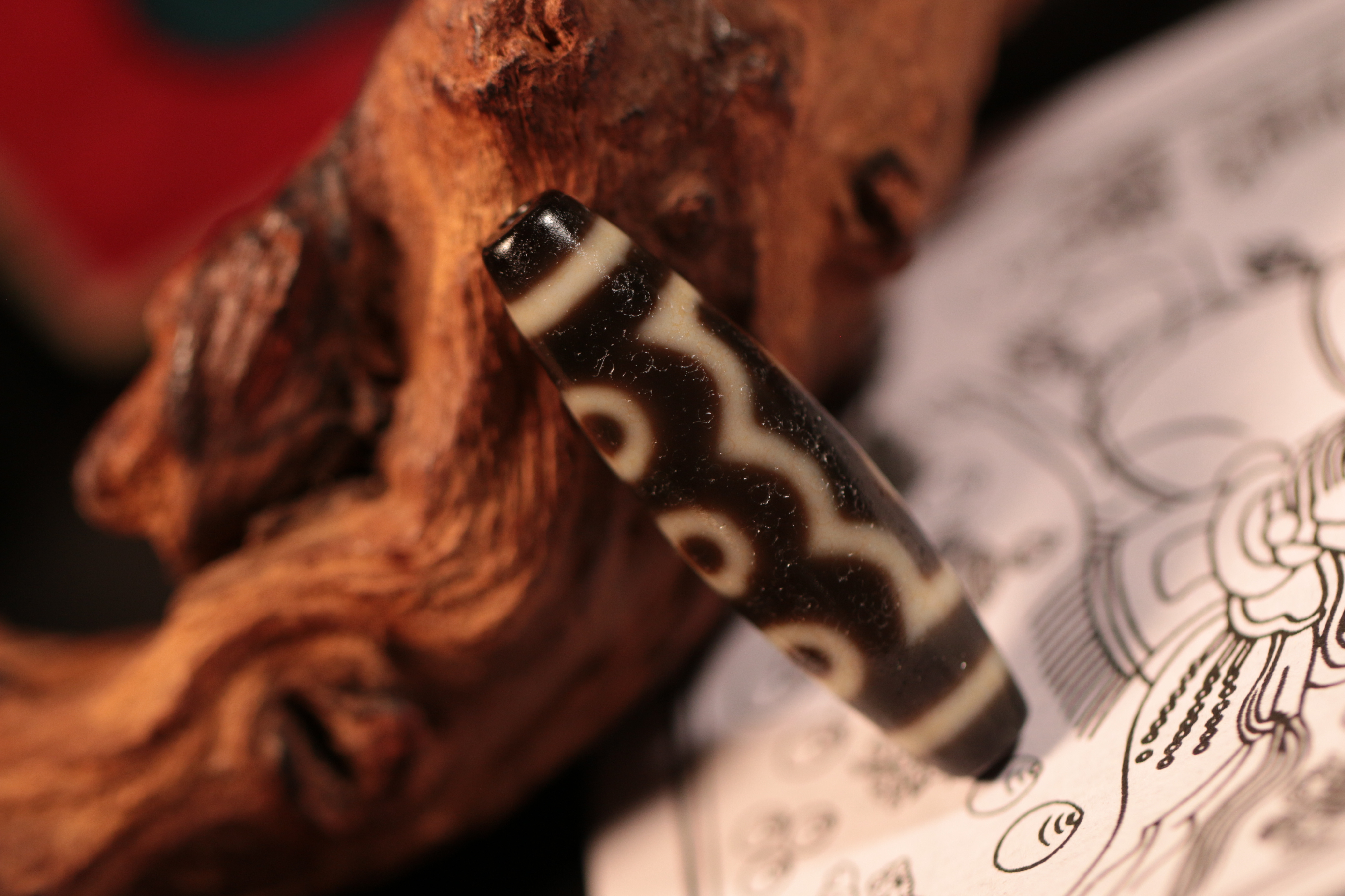 Five-Eyed Dzi Bead（Unique ID:tz-5-0347）