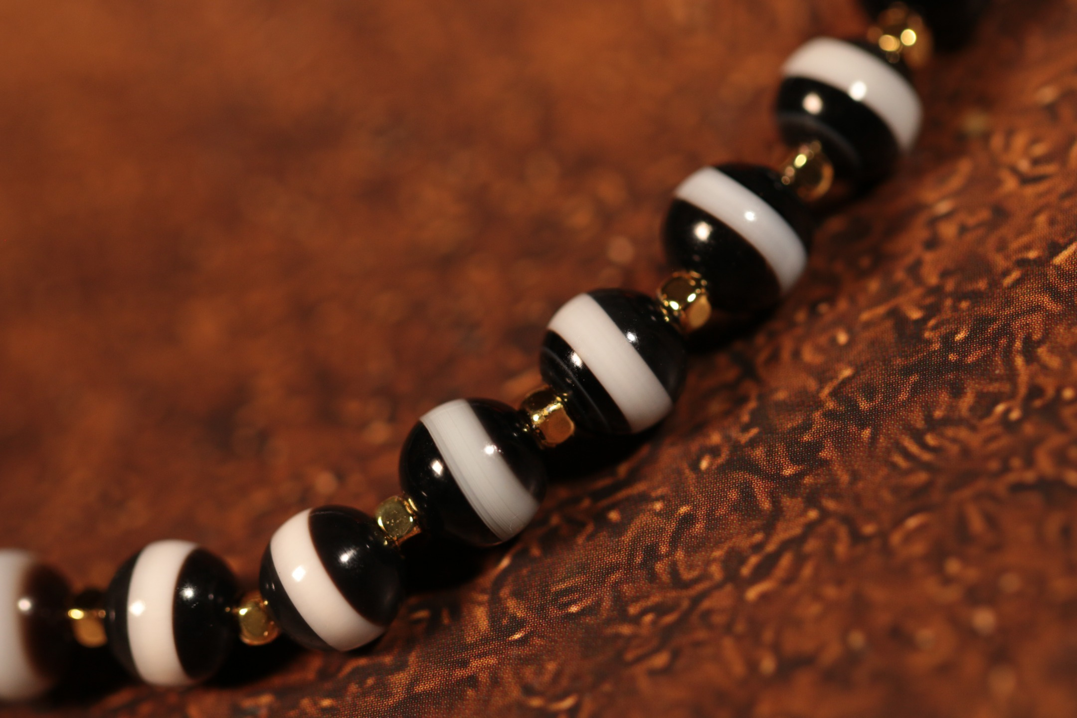 Medicine Master Heaven and Earth Dzi Bead Bracelet（Unique ID:cp-1-6430）