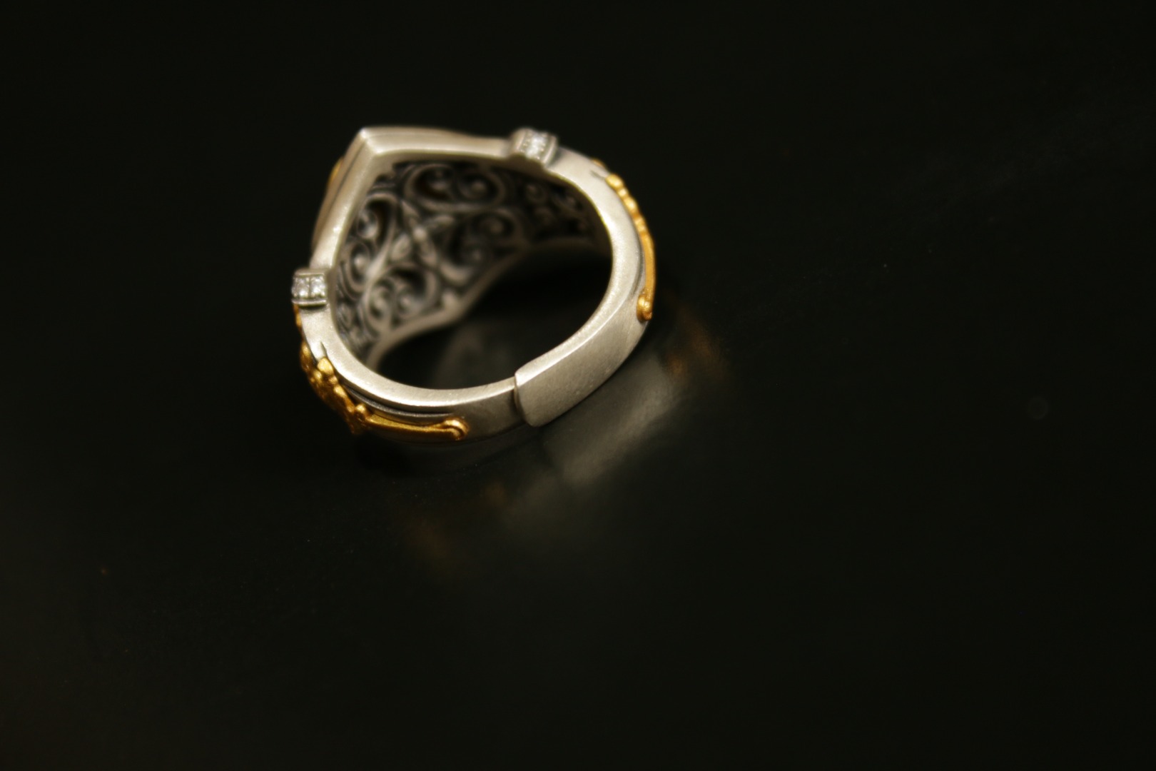 Dzi Bead Ring (Adjustable Band)（Unique ID:tj-4-0219）