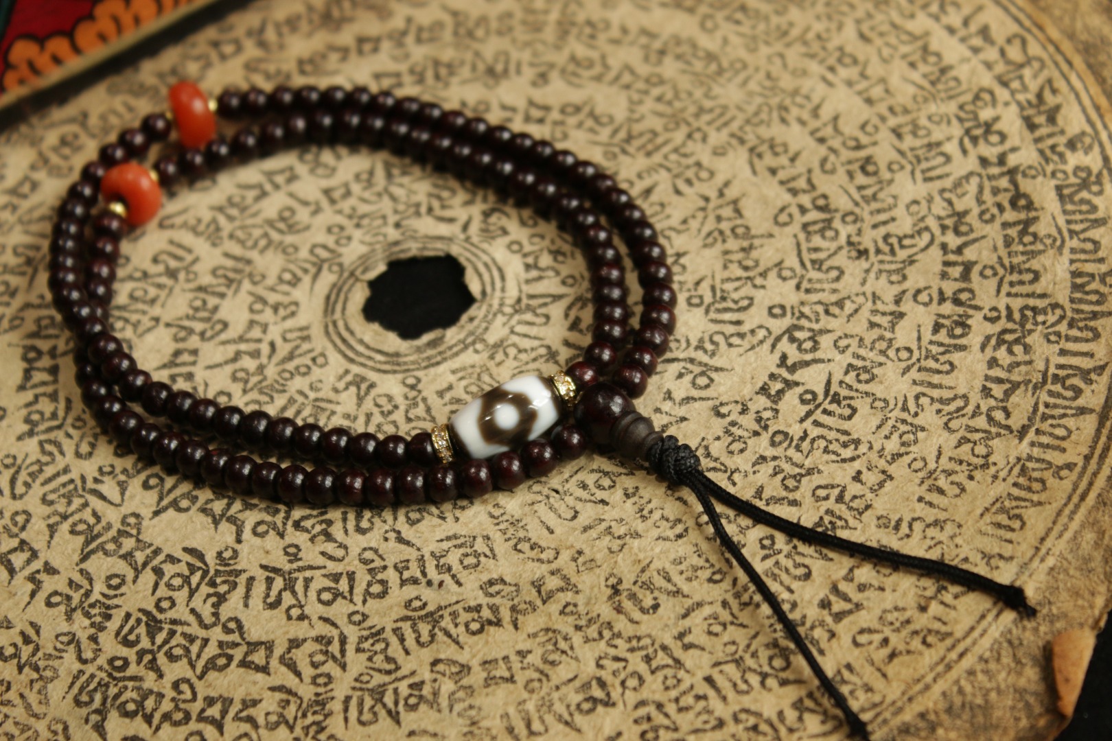 Red Sandalwood Three-Eyed Prayer Beads（Unique ID:cp-3-2004）