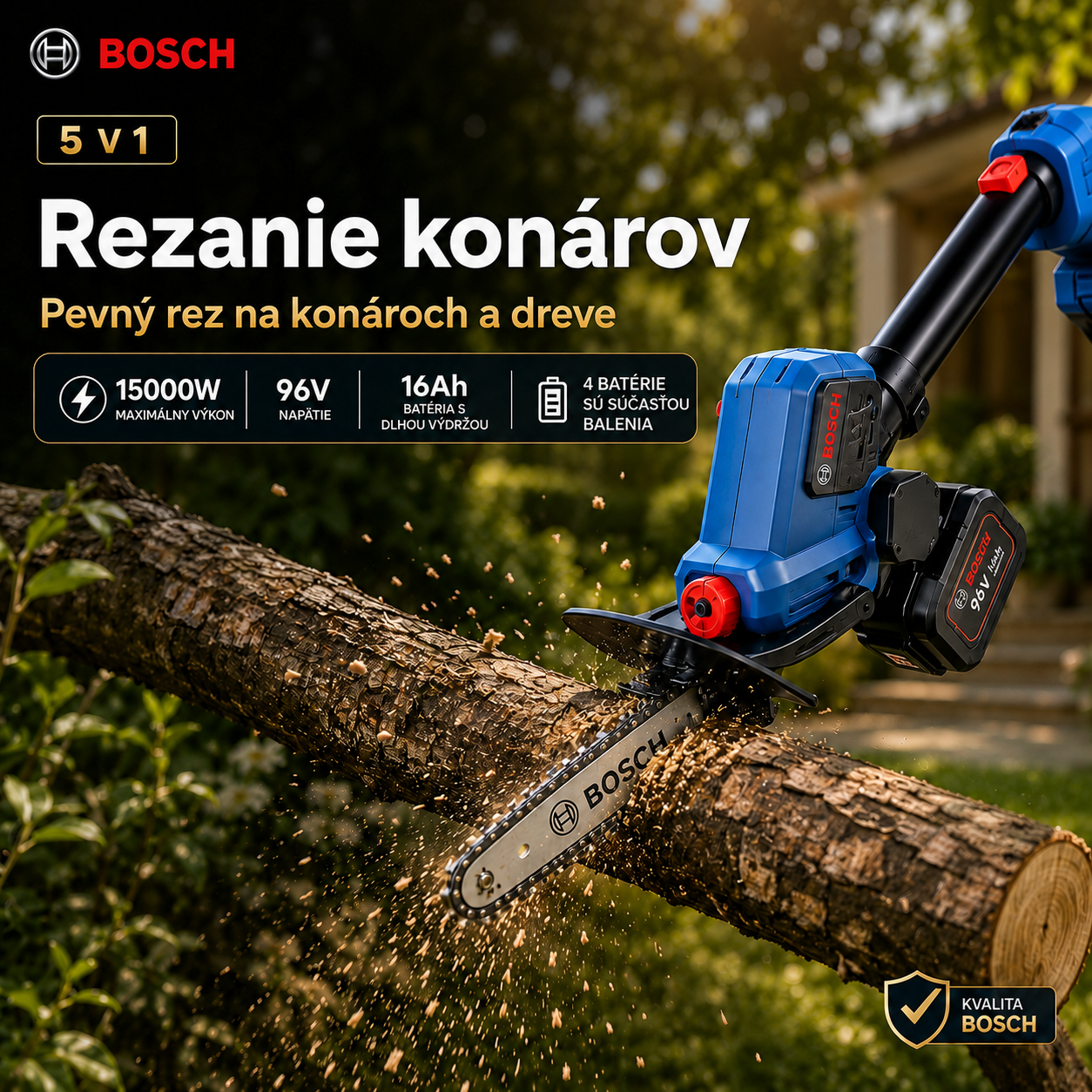 Multifunkčný bezkefový kultivátor BOSCH s lítiovou batériou.