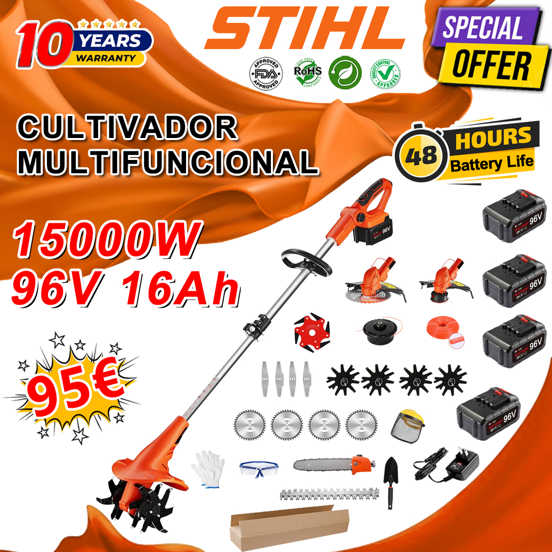 [es]Motocultor rotativo multifuncional STILE 5 en 1 con motor sin escobillas y batería de litio incluida.