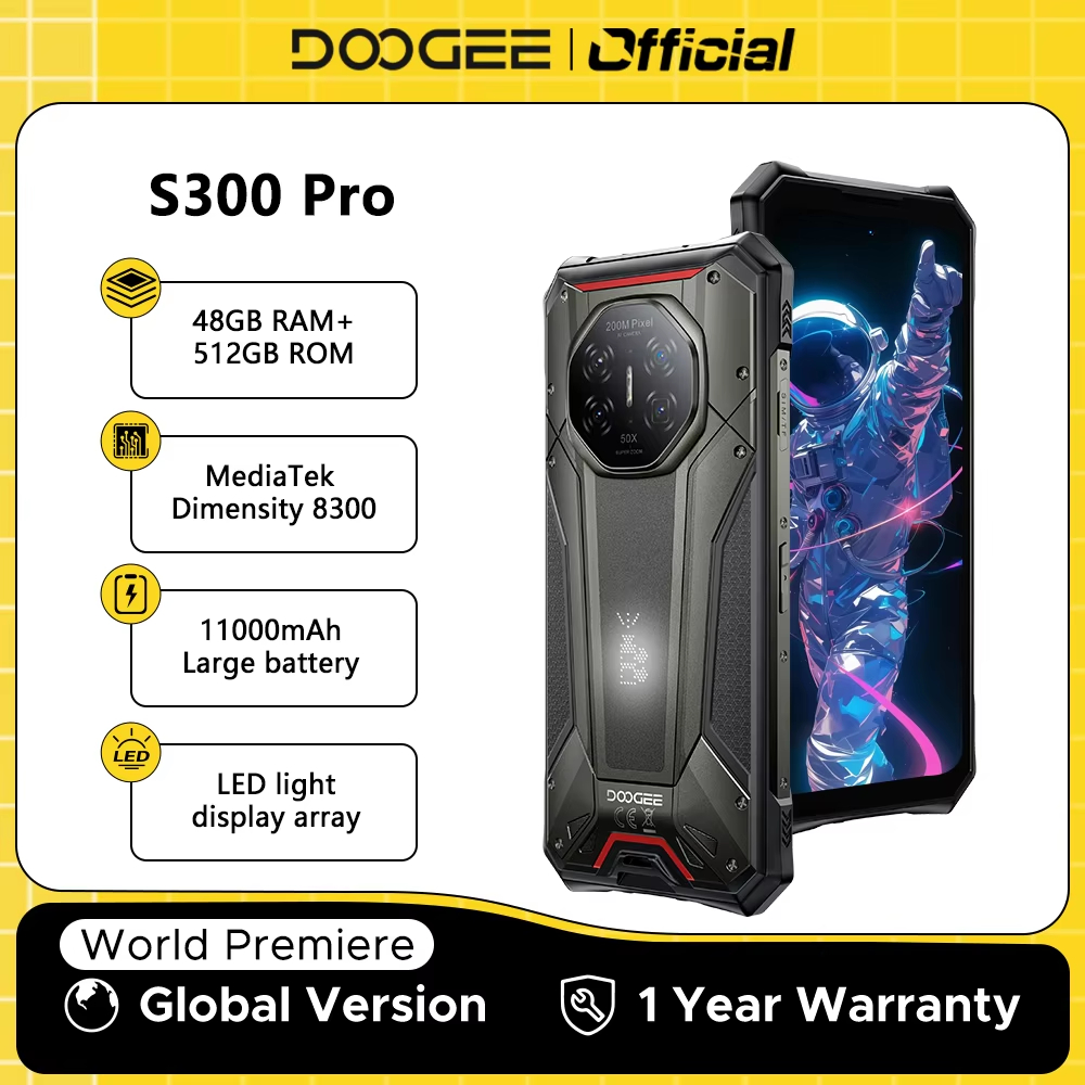 🔥DOOGEE S300 Plus 5G Rugged Smartphone with AI Thermal Camera, 120Hz Display, 11,000mAh Battery and up to 1TB of Storage