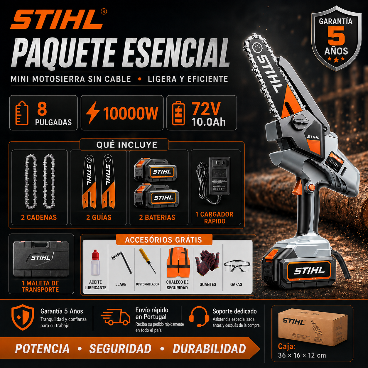 🔥Kit de motosierra portátil sin escobillas STIHL de 15.000 W con eje de extensión y tijeras de poda telescópicas.