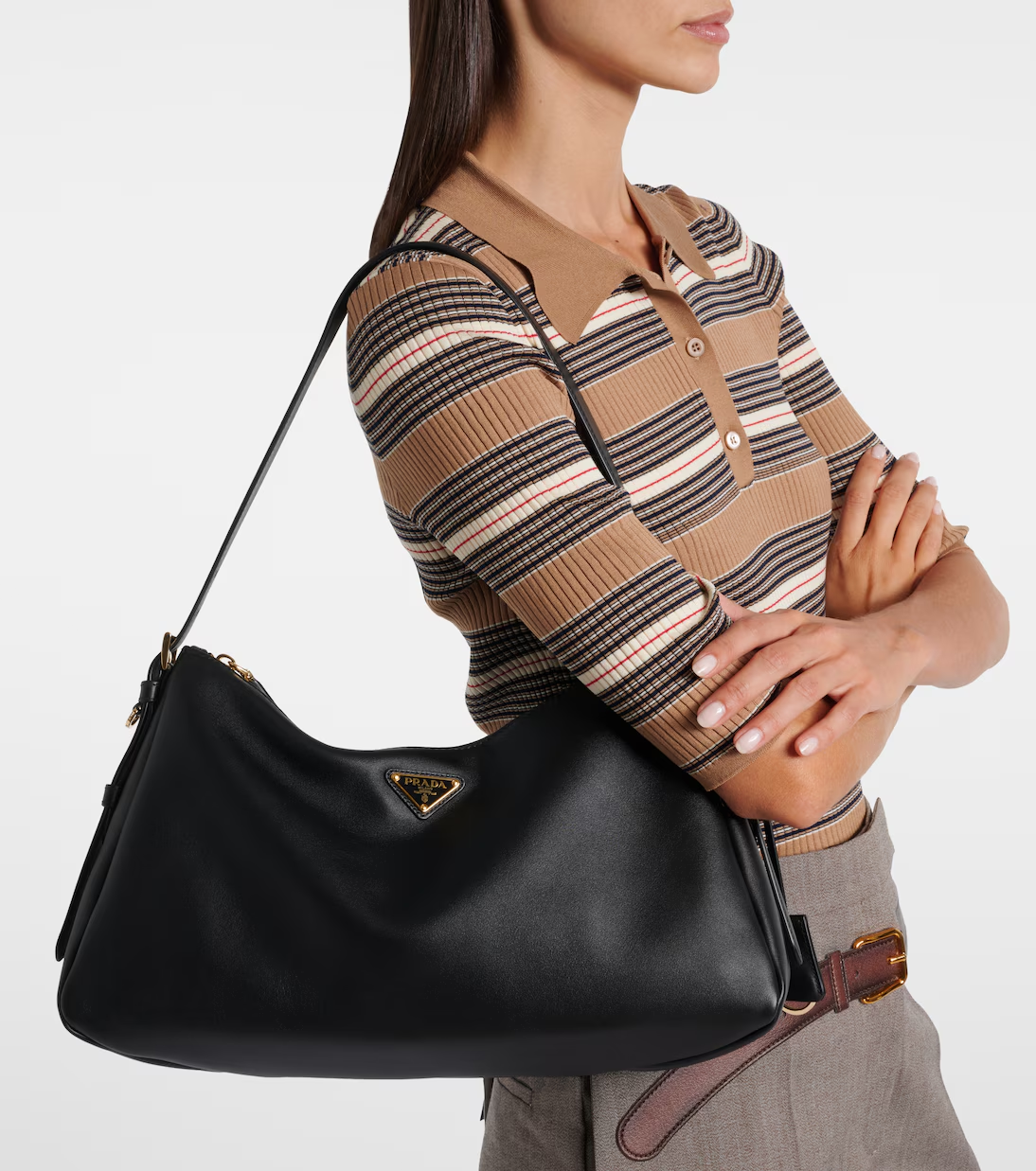 プラダ エメ ラージ レザー ショルダー バッグ