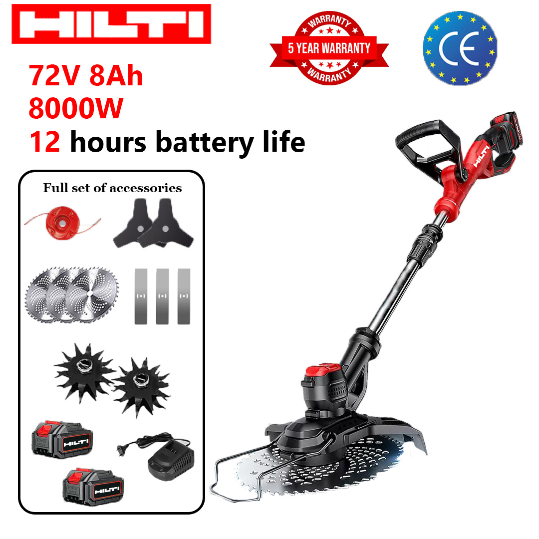 Akumulátorová multifunkčná kosačka na trávu HILTI 96V | Vysoký výkon 15 000 W + 36-hodinová výdrž batérie | Multifunkčná na odstraňovanie buriny/kyprenie pôdy/odstraňovanie hrdze