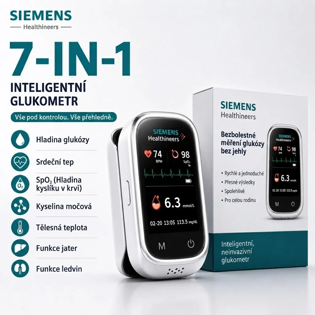 🩸 Siemens™ Neinvazívny glukomer 11 v 1 • Bez pichania • Bez testovacích prúžkov • Výsledky už za 5 sekúnd