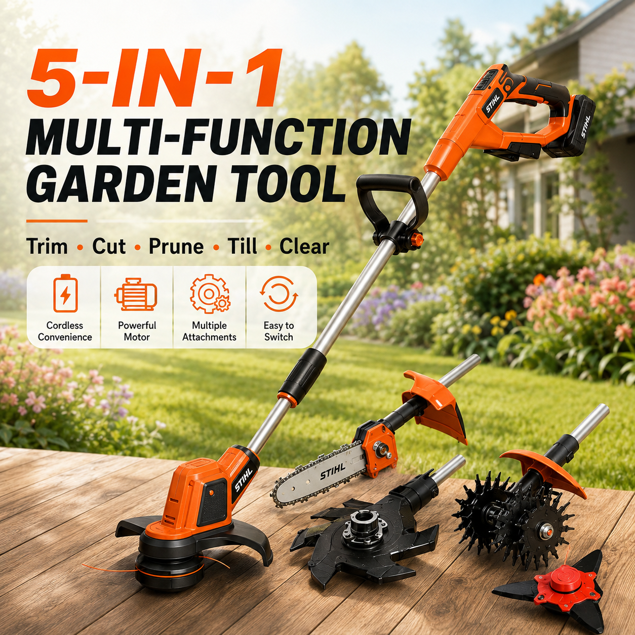 🔥Stihl 2026 New 5-in-1 Multi-Function Cultivator with 15000 W