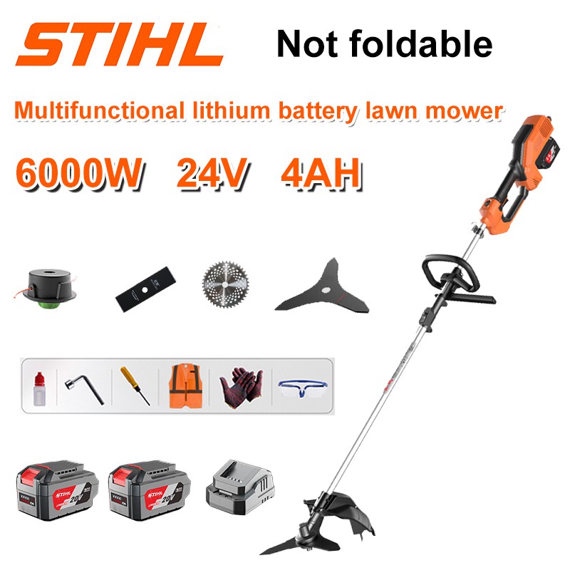 [STIHL] Cortacésped eléctrico sin escobillas, cortacésped con batería de litio con cabezal multifunc