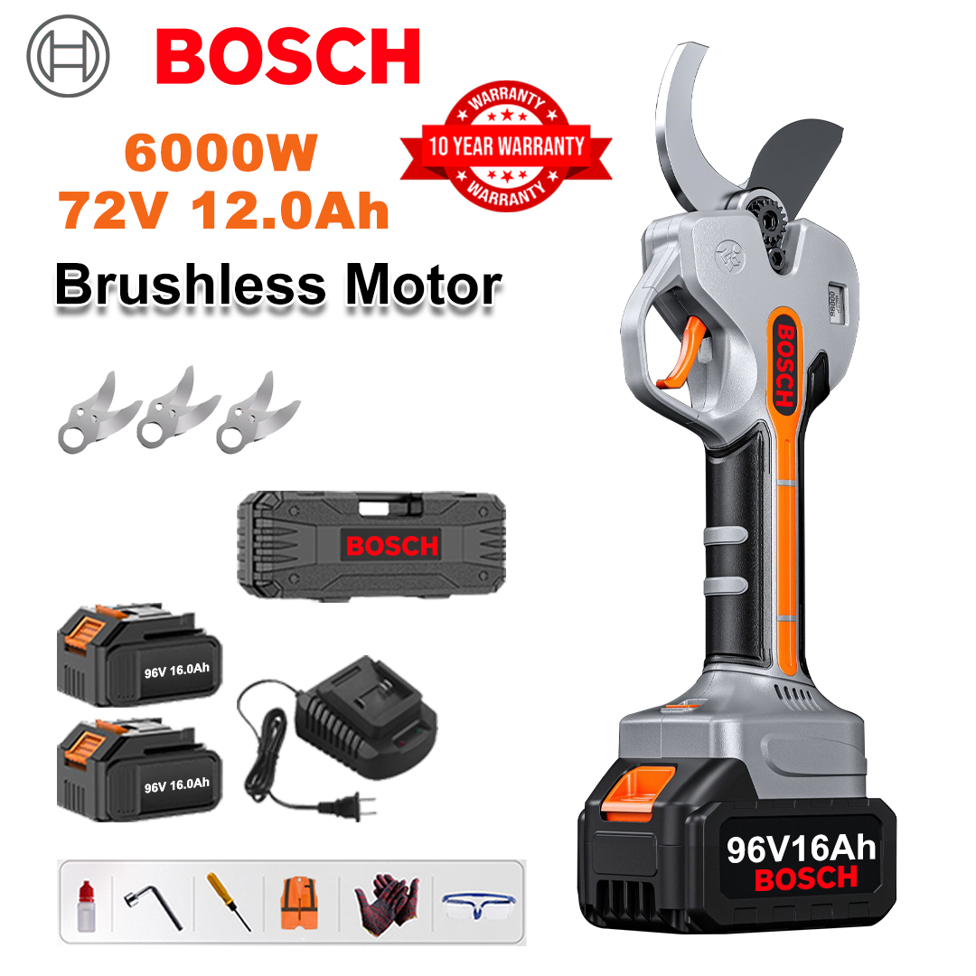 Tijeras de podar sin escobillas BOSCH de 8000 W con batería de litio y pértiga telescópica