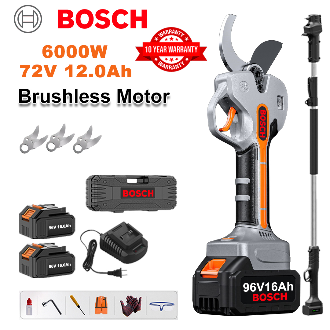 Tijeras de podar sin escobillas BOSCH de 8000 W con batería de litio y pértiga telescópica