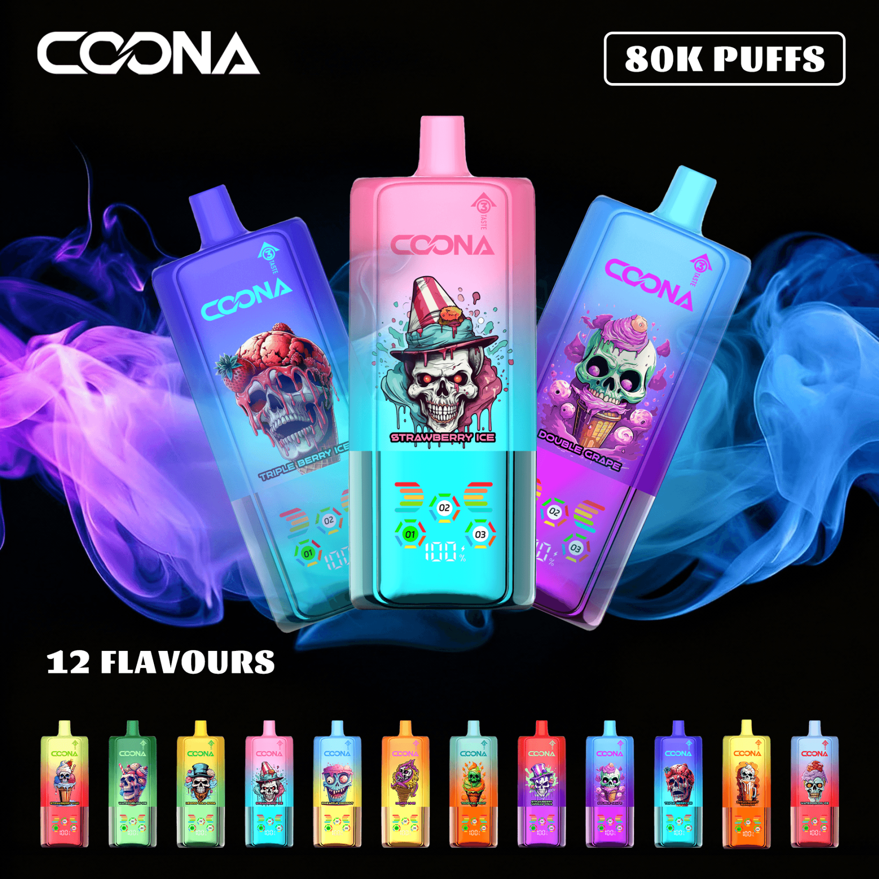 💎5個セット- COONA 80000パフ 3in1使い捨てVAPE