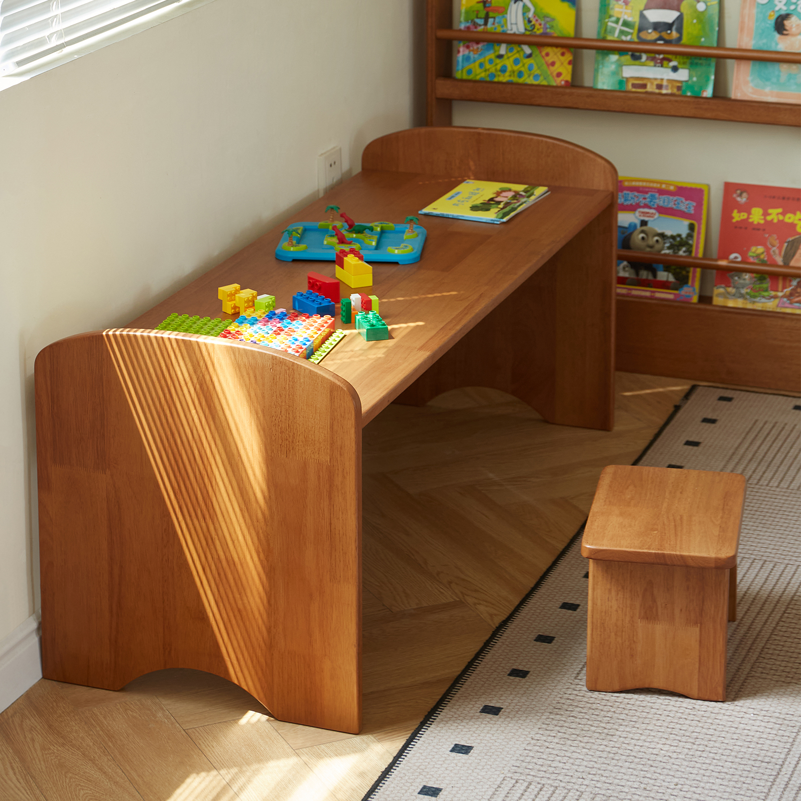 錦木-木製子供用学習机 おもちゃテーブル 知育 お絵かき机 シンプルデスク 家庭用 小学生・中学生向けキッズデスク
