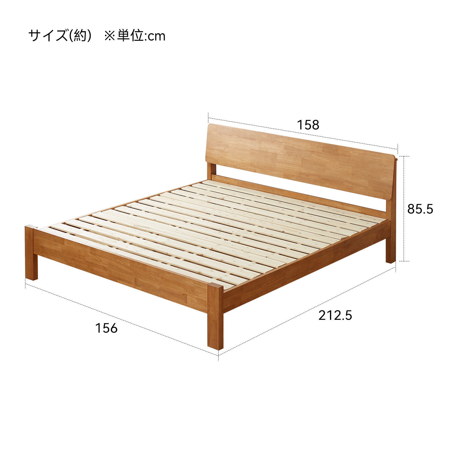 錦木-無垢材ベッド ダブル1.8m/シングル1.2m 主寝室向け シンプルデザイン チェリー色 小户型対応ベッド