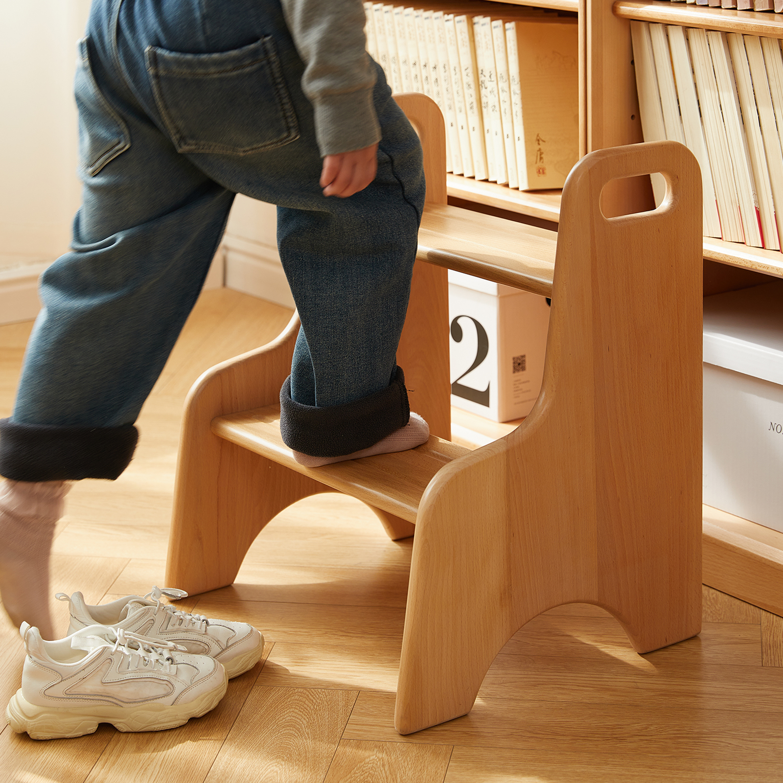 錦木-無垢材 キッズステップ台 子供用 洗面台 踏み台 ベビー トイレ ミニ階段 高さ調整 踏み台チェアキッズイス