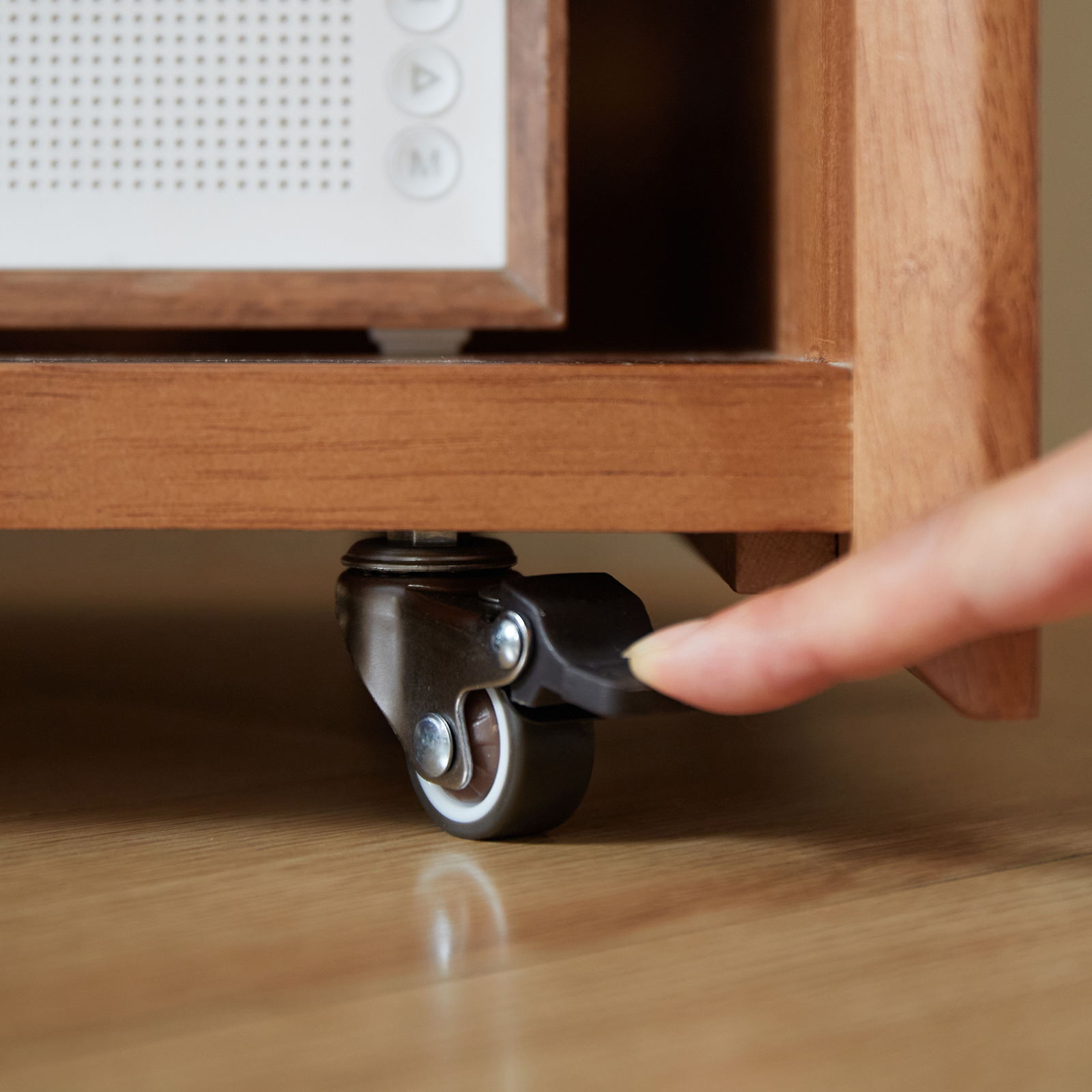 錦木-無垢材ハンガーラック 置き型 寝室・子供部屋用 収納付きキャスター付きワゴン 衣類掛け＆小物収納 縦型ラックハンガーラック