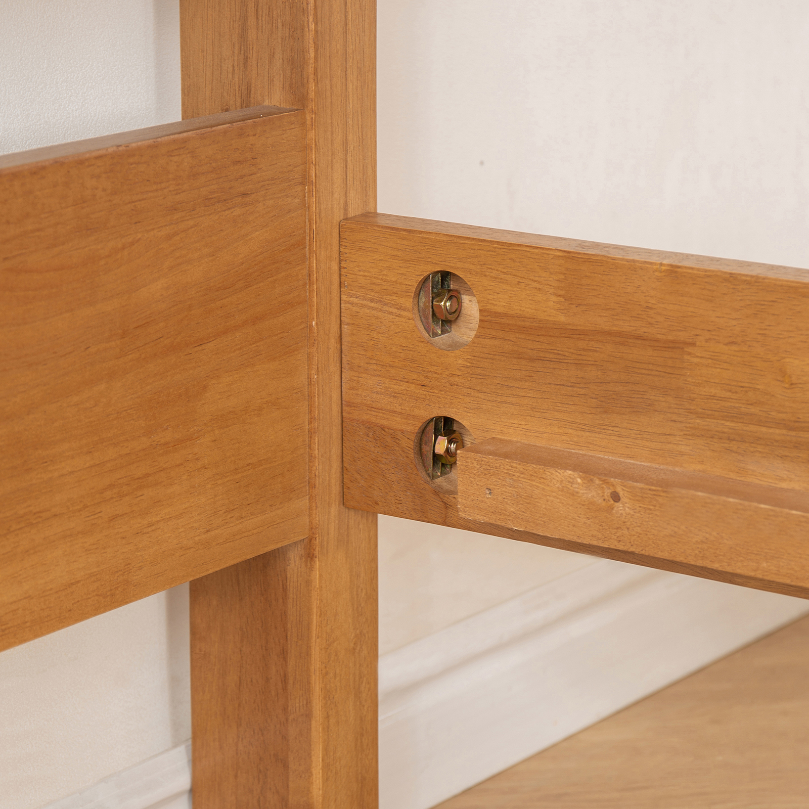 錦木-無垢材ベッド ダブル1.8m/シングル1.2m 主寝室向け シンプルデザイン チェリー色 小户型対応ベッド