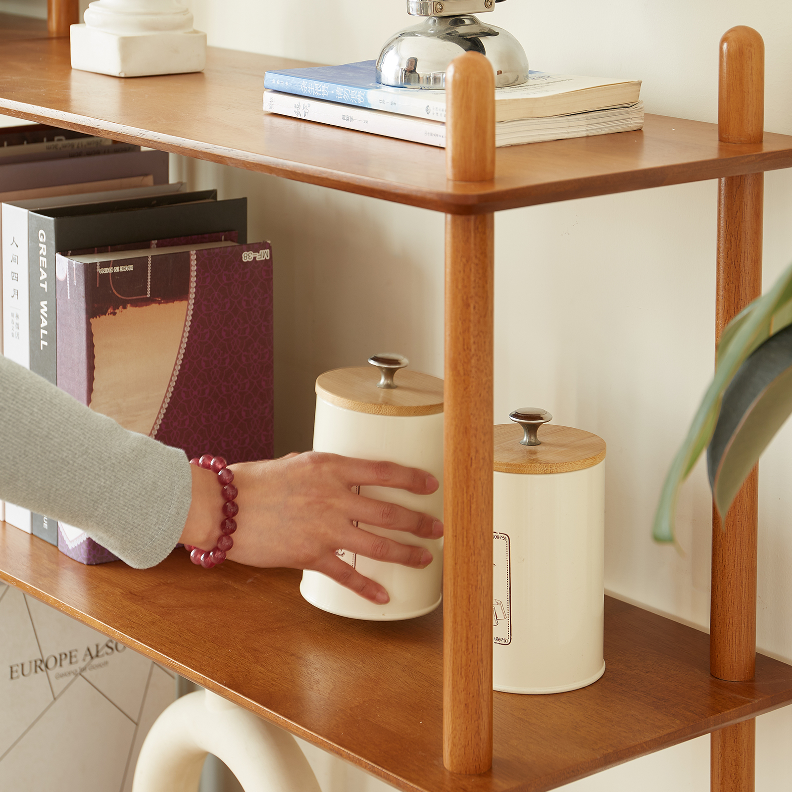 錦木-無垢材 多段式書棚 ラック フロアラック 組合せ自由 リビング収納 ディスプレイラック シンプル 間仕切りラック収納ラック