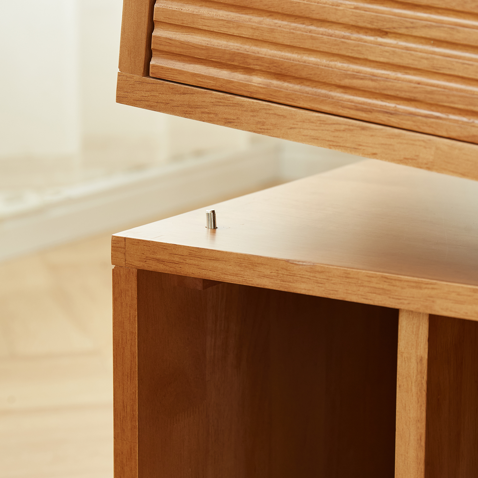 錦木-無垢材 フリーユニット収納棚 ローボード・チェスト兼用 リビング収納 間仕切り棚 モジュール式 キャビネット本棚