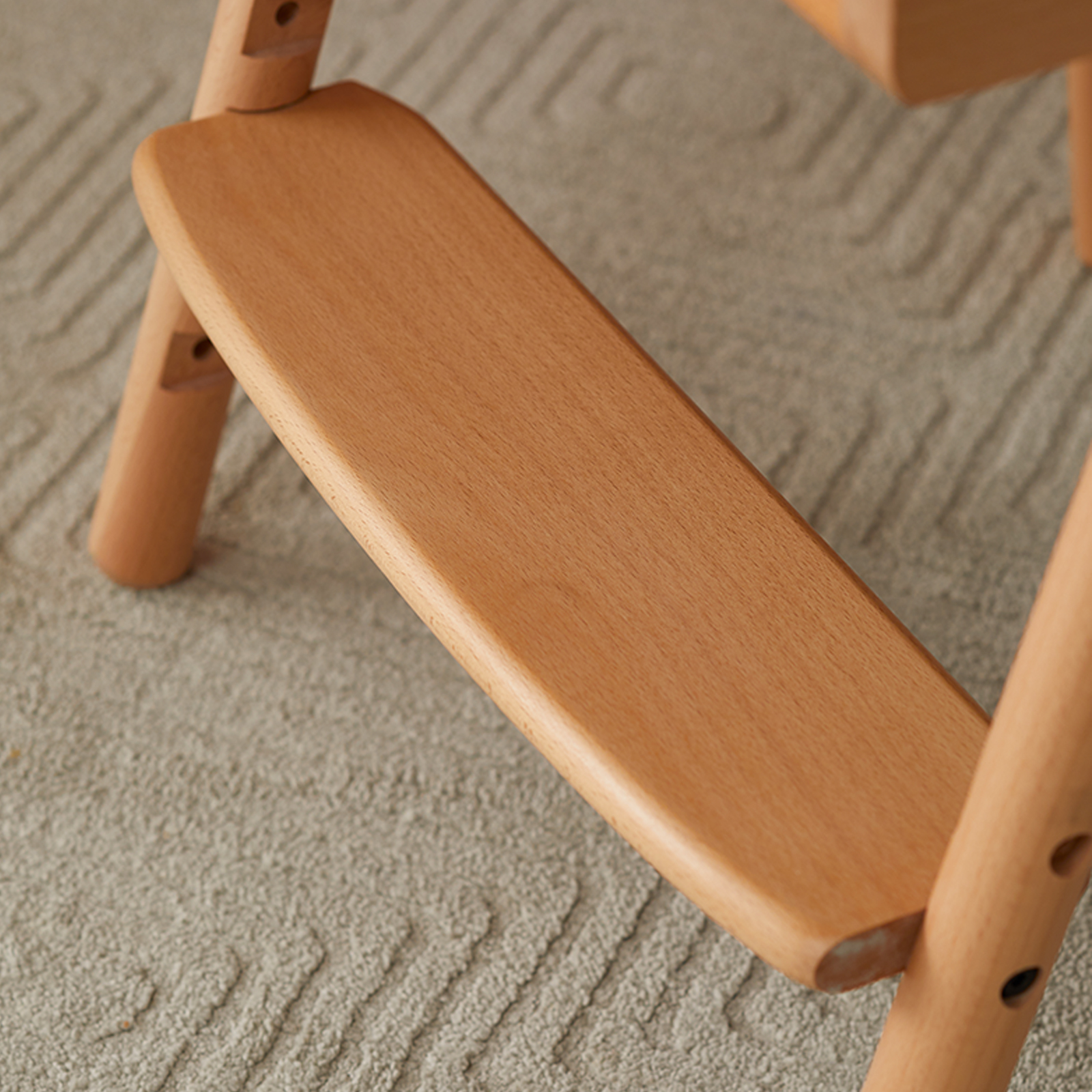 錦木-無垢材キッズ学習チェア 昇降式 背もたれ付き 姿勢矯正椅子 勉強椅子 食事椅子にも使えるキッズイス