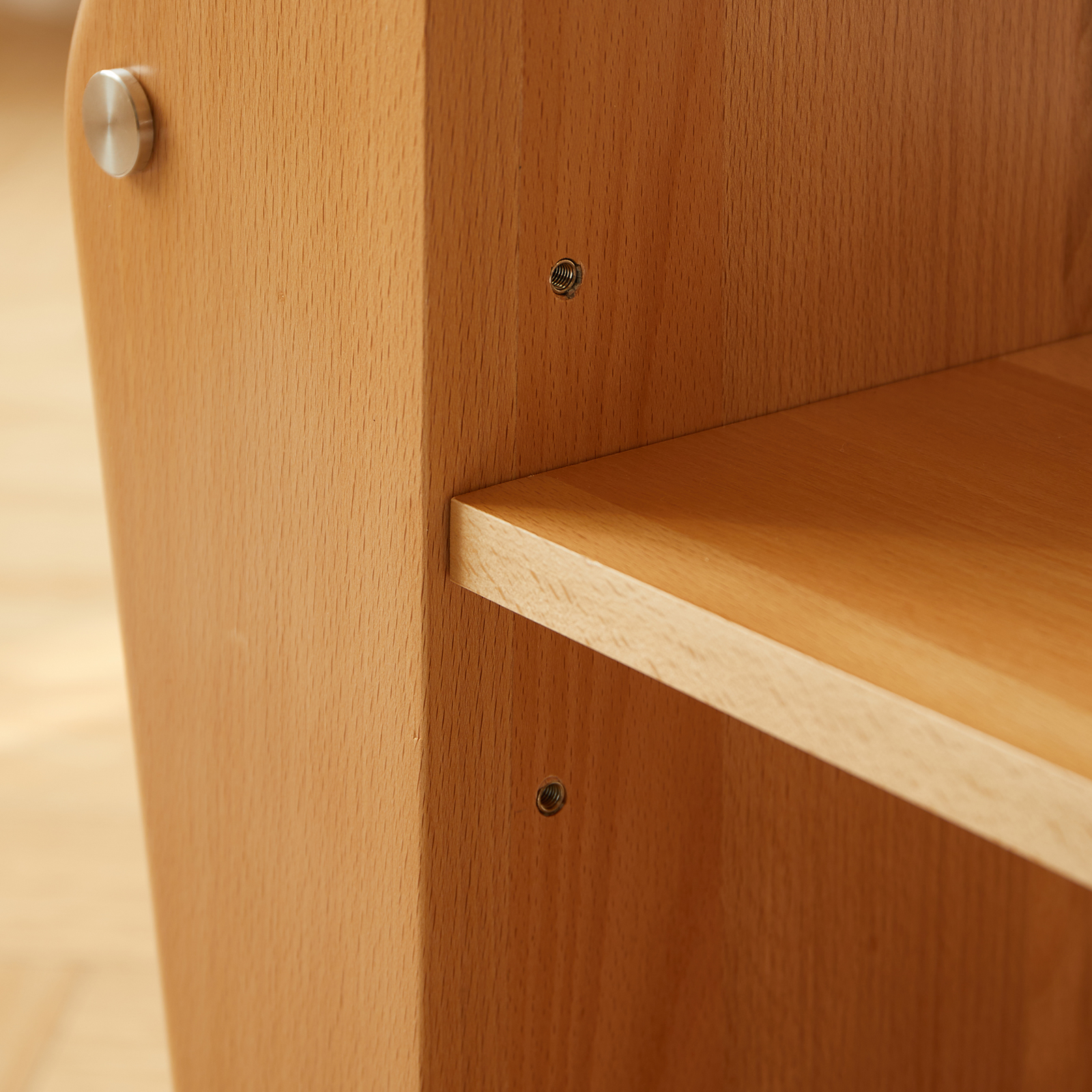 錦木-無垢材 キャスター付きサイドテーブル ヴィンテージ風 多段収納ラック リビング収納 ローチェストサイドボード