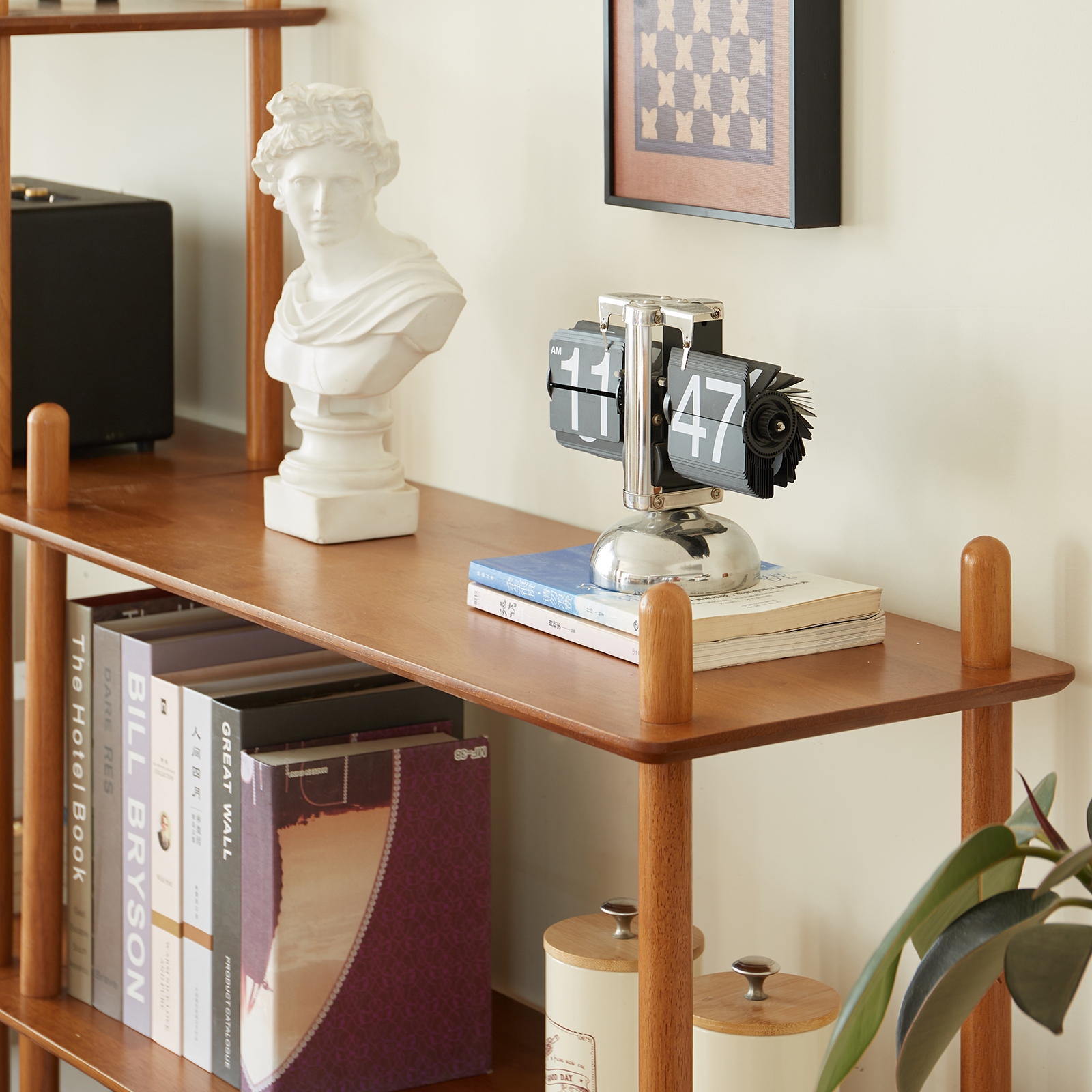 錦木-無垢材 多段式書棚 ラック フロアラック 組合せ自由 リビング収納 ディスプレイラック シンプル 間仕切りラック収納ラック