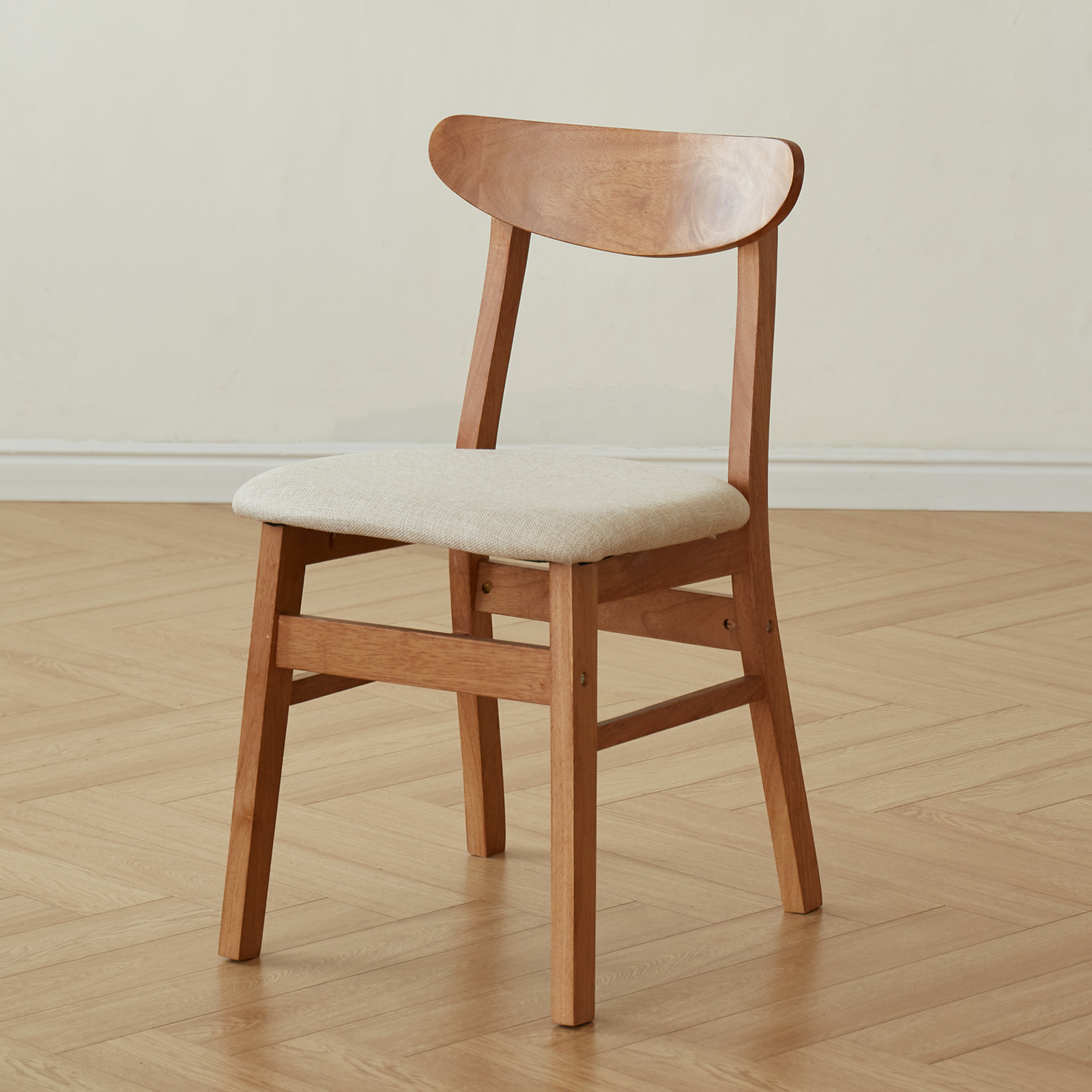 錦木-チェリー色 無垢材調 ダイニングチェア バッファローチェア クッション付き テーブルセット対応 リビングダイニングダイニングチェア