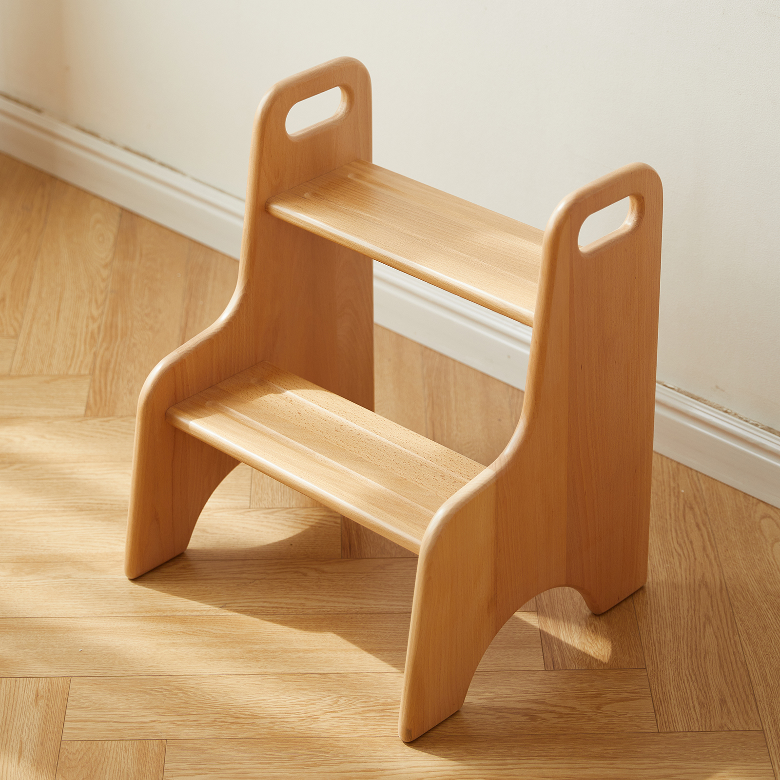 錦木-無垢材 キッズステップ台 子供用 洗面台 踏み台 ベビー トイレ ミニ階段 高さ調整 踏み台チェアキッズイス