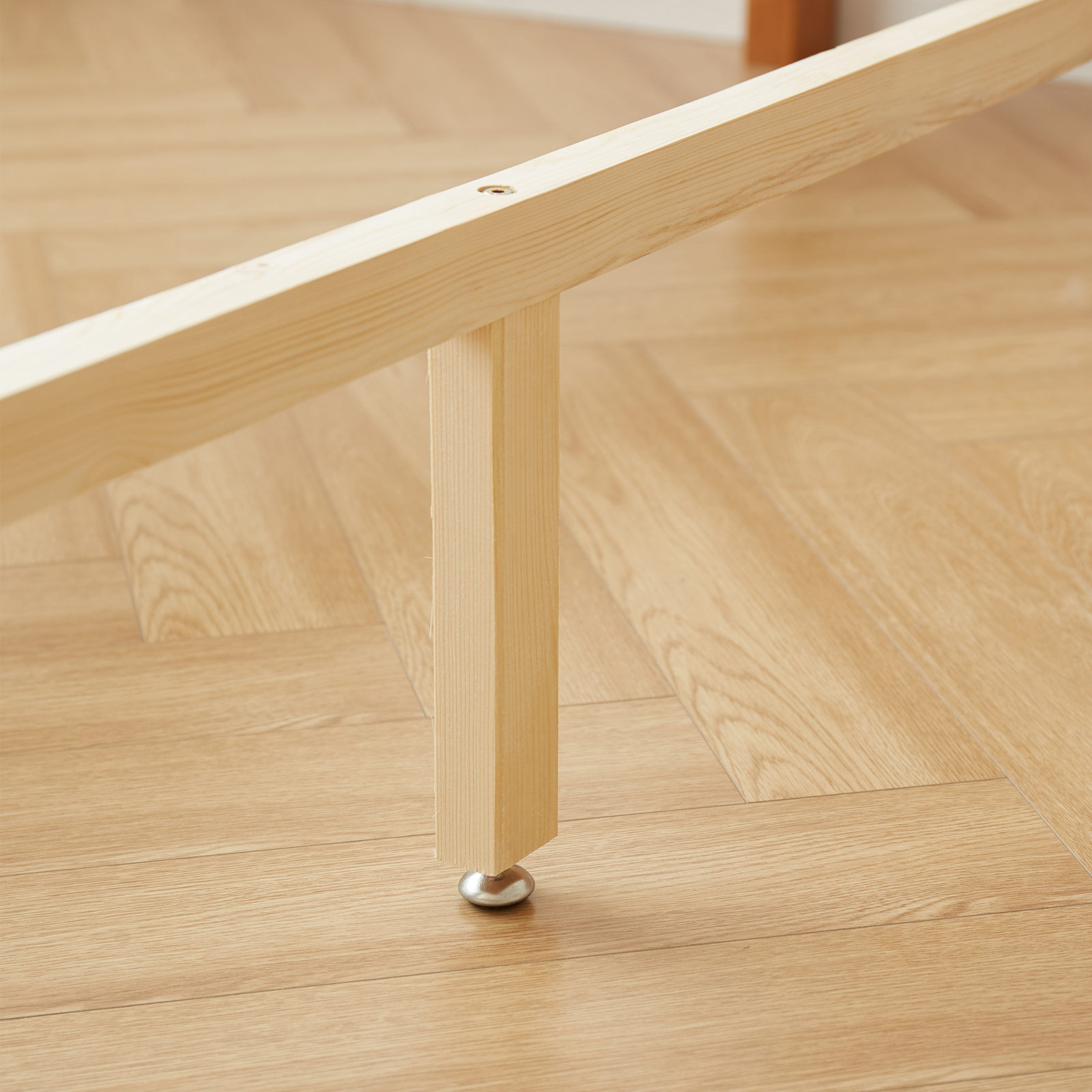 錦木-無垢材ベッド ダブル1.8m/シングル1.2m 主寝室向け シンプルデザイン チェリー色 小户型対応ベッド