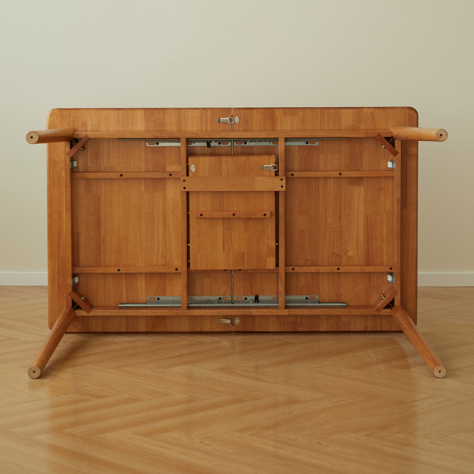 錦木-【無垢材使用】伸縮式折りたたみダイニングテーブルセット モダンシンプル 小户型対応 学習・パーティー兼用ダイニングテーブル