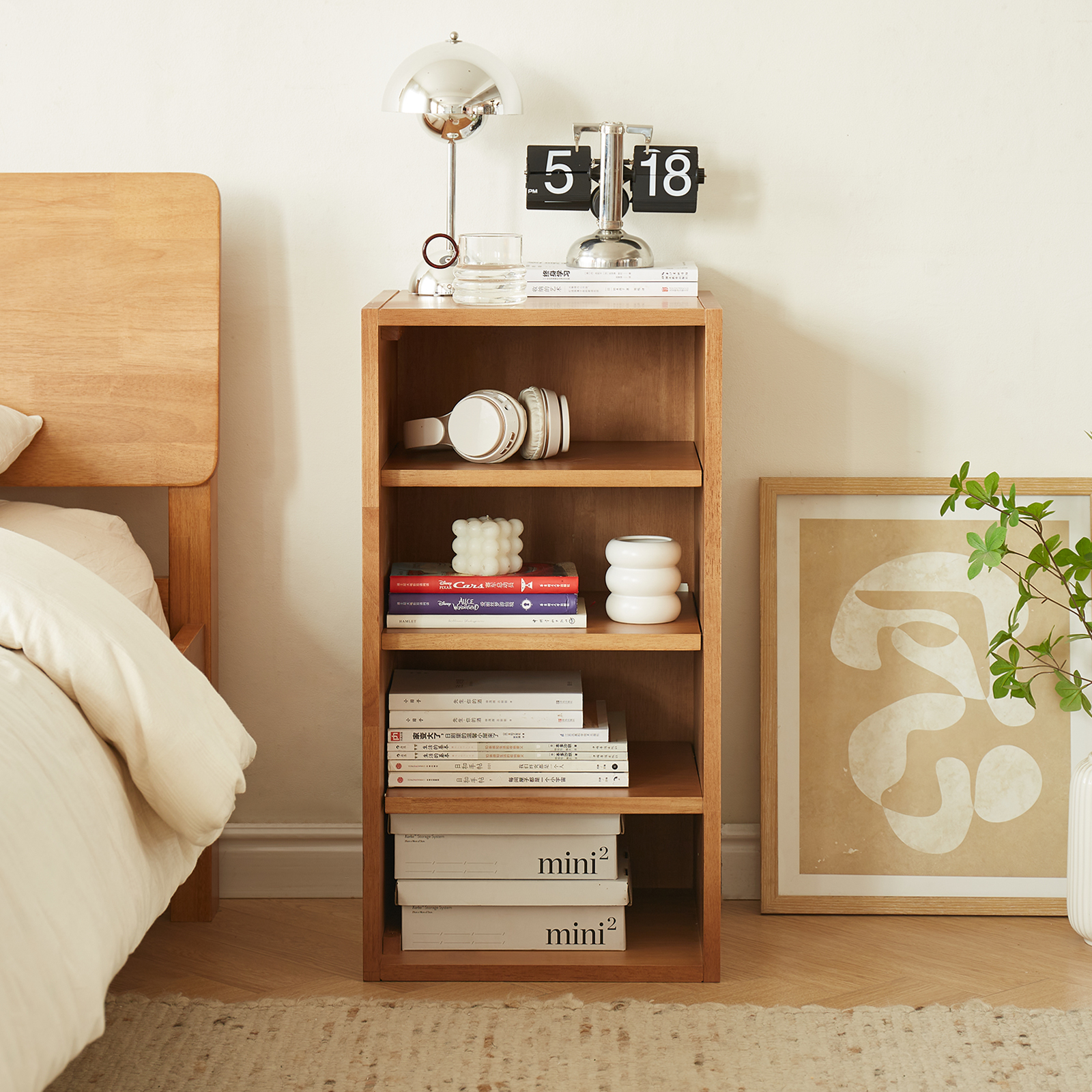 錦木-無垢材 フリーユニット収納棚 ローボード・チェスト兼用 リビング収納 間仕切り棚 モジュール式 キャビネット本棚