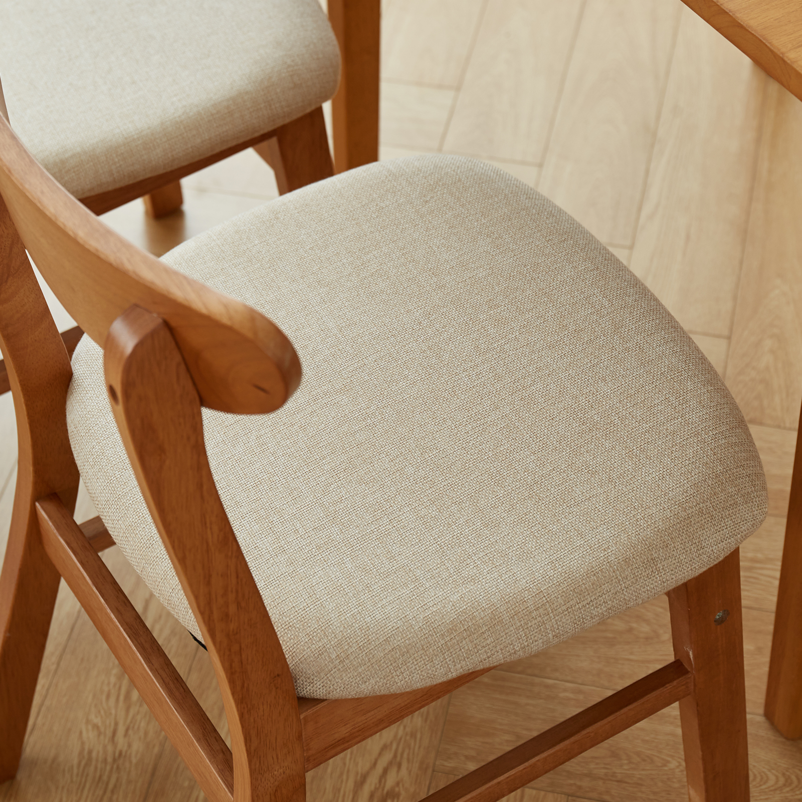 錦木-チェリー色 無垢材調 ダイニングチェア バッファローチェア クッション付き テーブルセット対応 リビングダイニングダイニングチェア