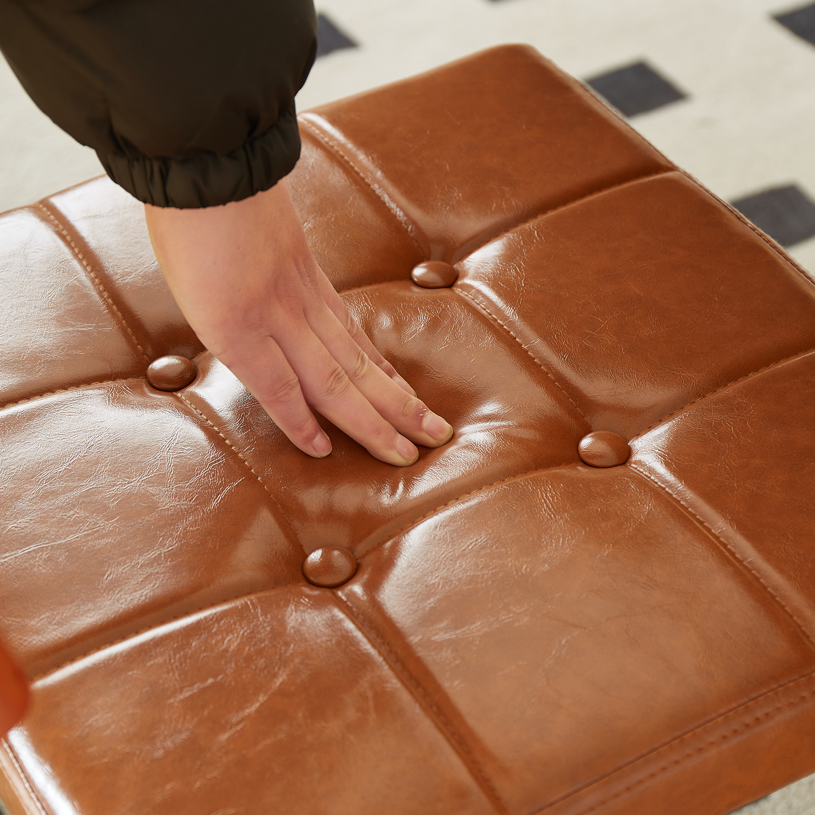 錦木-ヴィンテージ ダイニングチェア 籐張り メタル脚 クッション付き 北欧ミニマル リビングチェアダイニングチェア