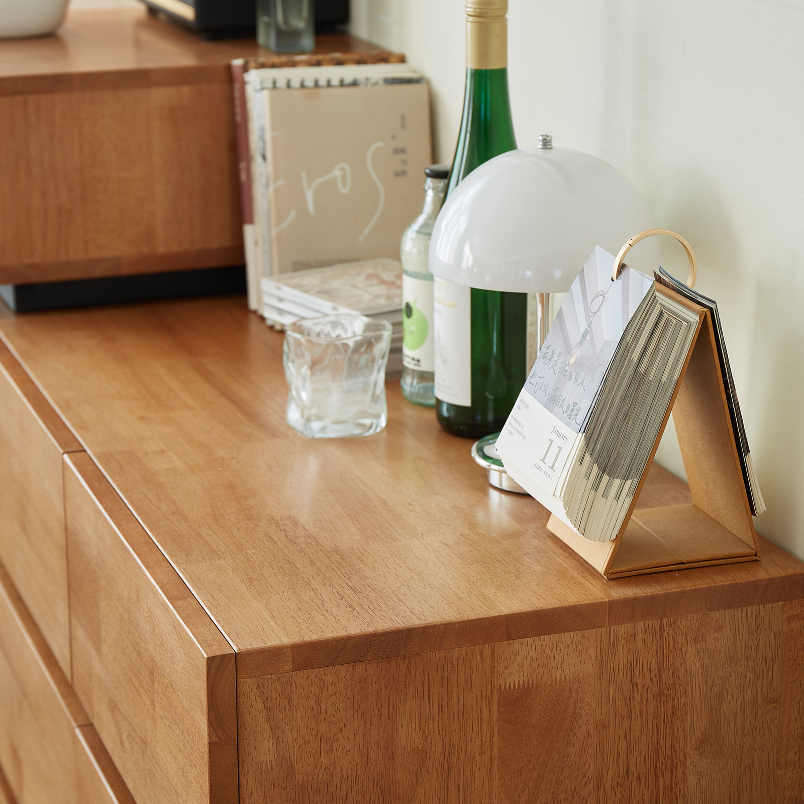 錦木-ミッドセンチュリー 無垢材チェスト 多段式 リビング・寝室・ベッドサイド収納 サイドボード 収納キャビネットチェスト