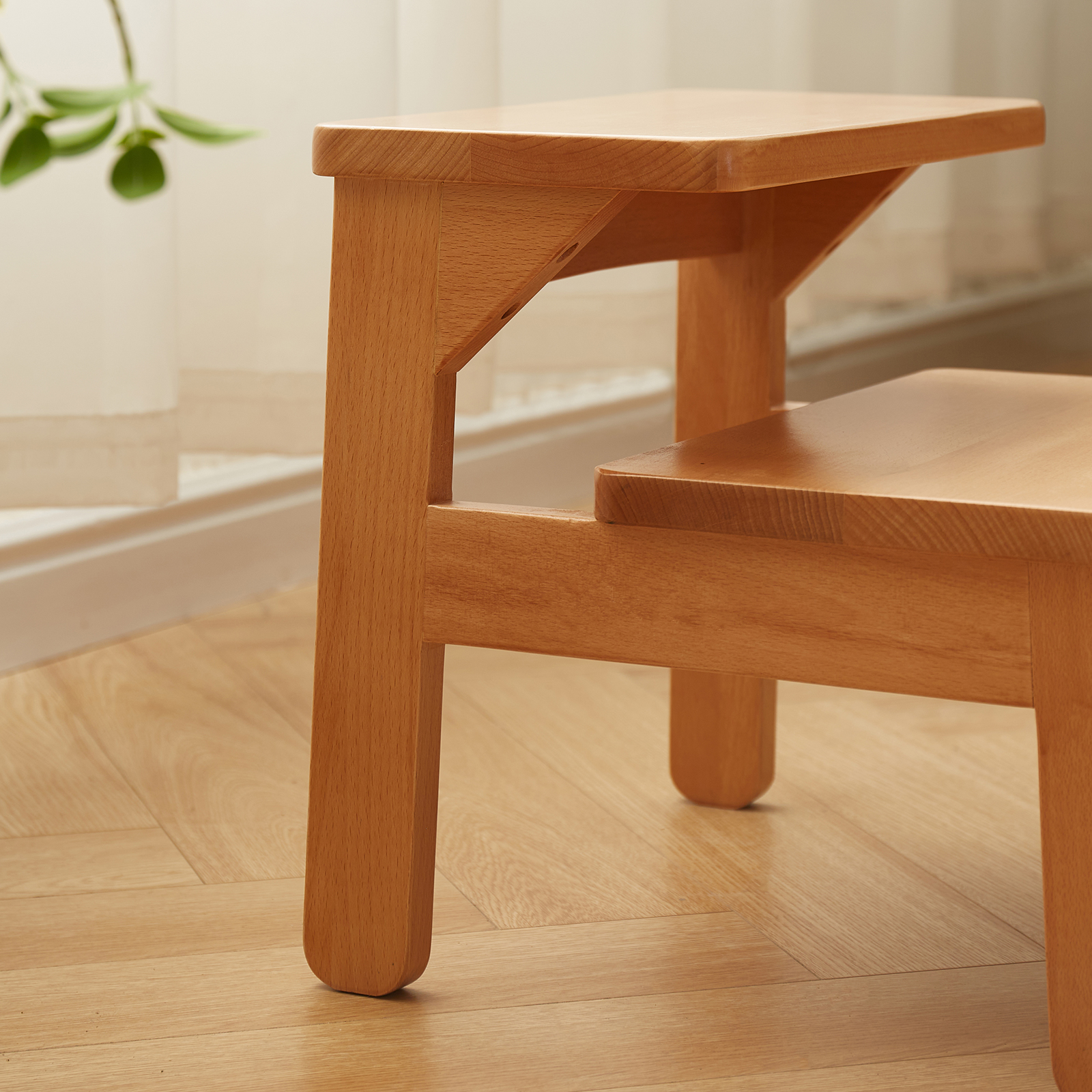 錦木-木製多機能スツール 踏み台兼用 ダイニングチェア キッチンスツール 子ども用スツール カウンタースツール 折りたたみ式 強化設計ダイニングベンチ
