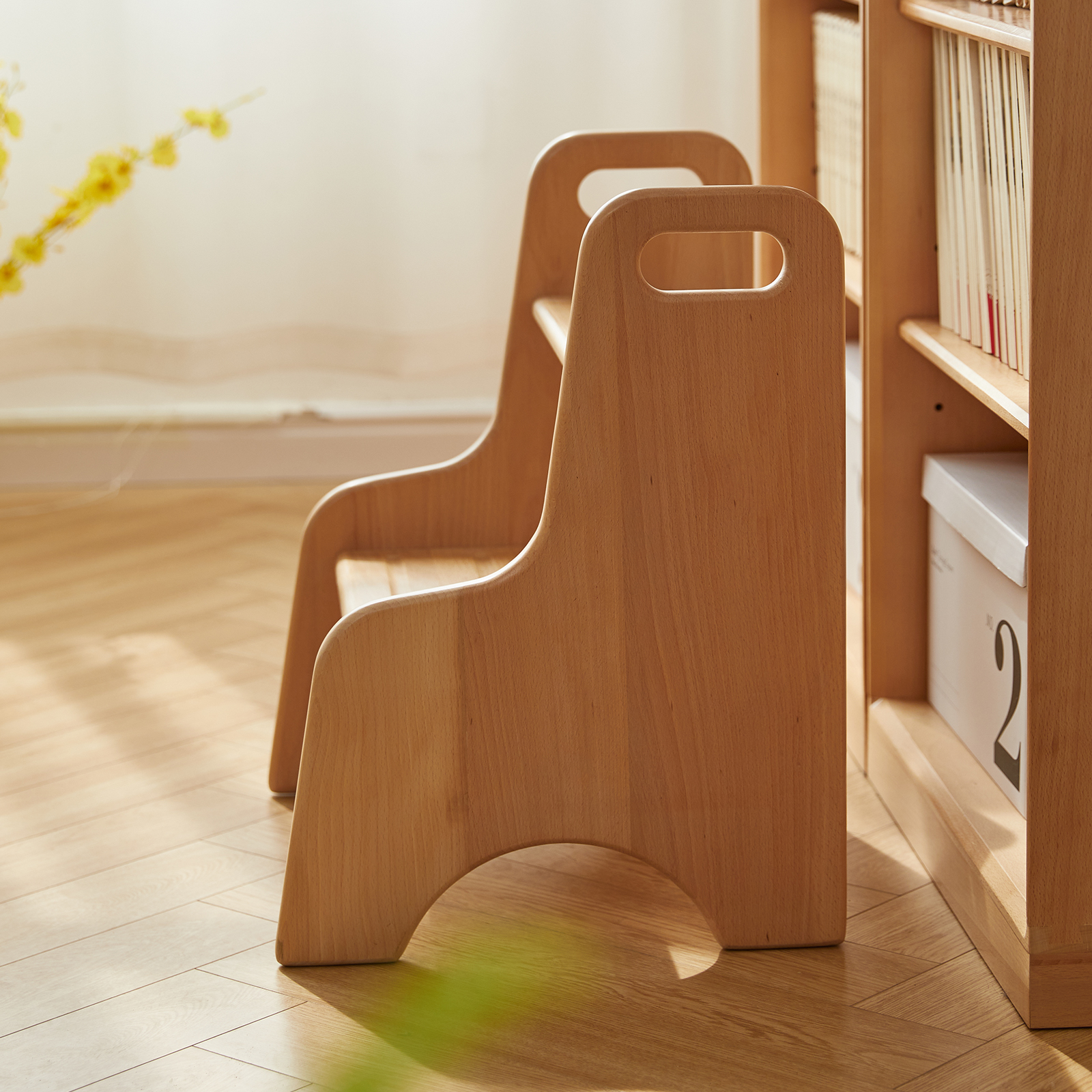 錦木-無垢材 キッズステップ台 子供用 洗面台 踏み台 ベビー トイレ ミニ階段 高さ調整 踏み台チェアキッズイス