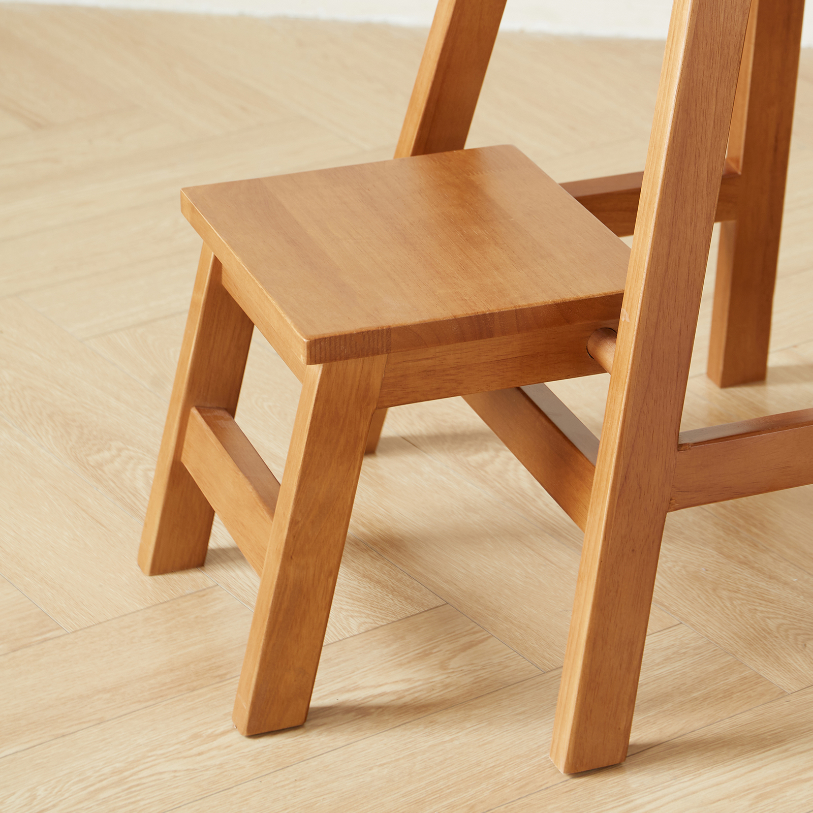 錦木-無垢材 折りたたみ式ステップ台 2 段 多機能 子供用 踏み台 高所作業用 頑丈設計キッズイス