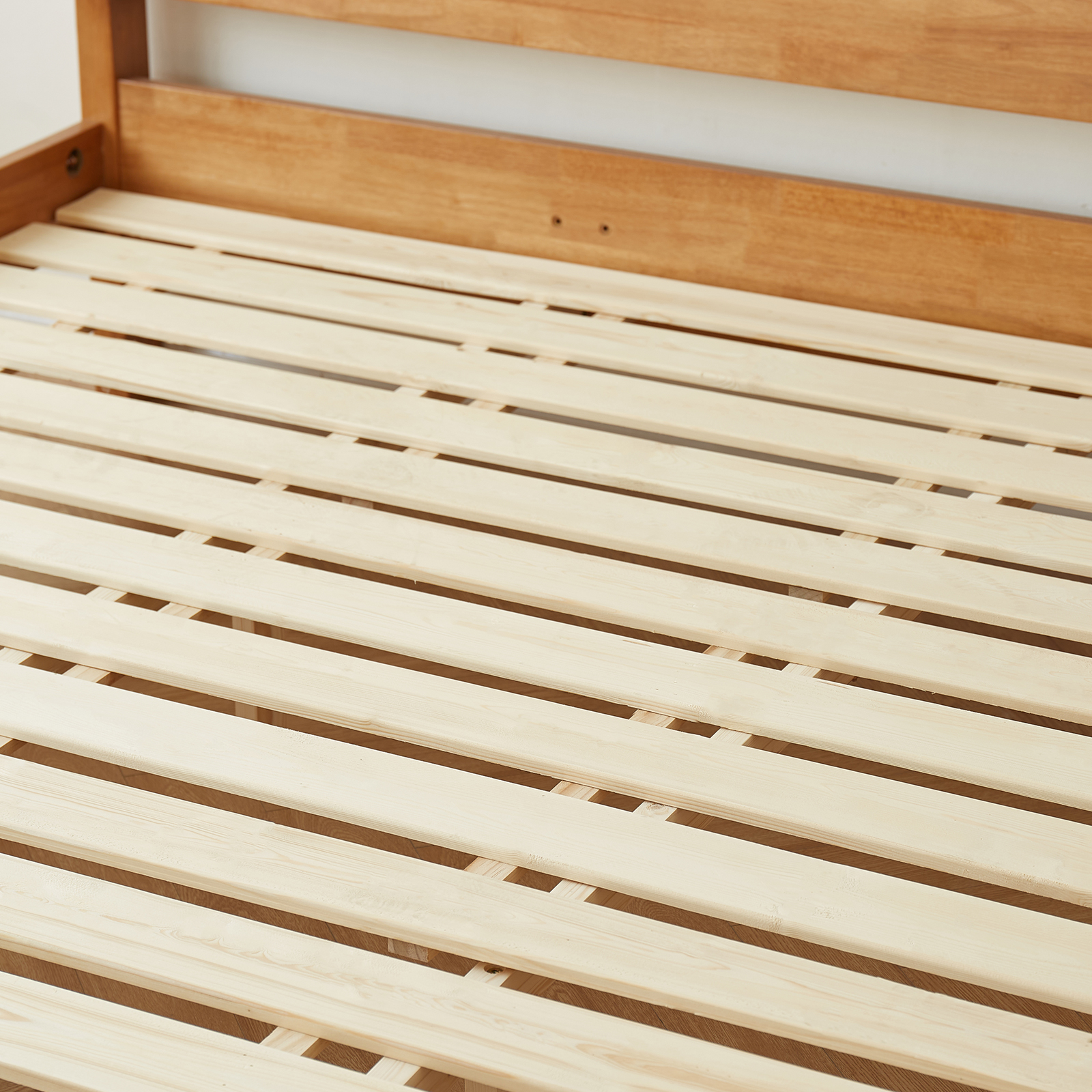 錦木-無垢材ベッド ダブル1.8m/シングル1.2m 主寝室向け シンプルデザイン チェリー色 小户型対応ベッド