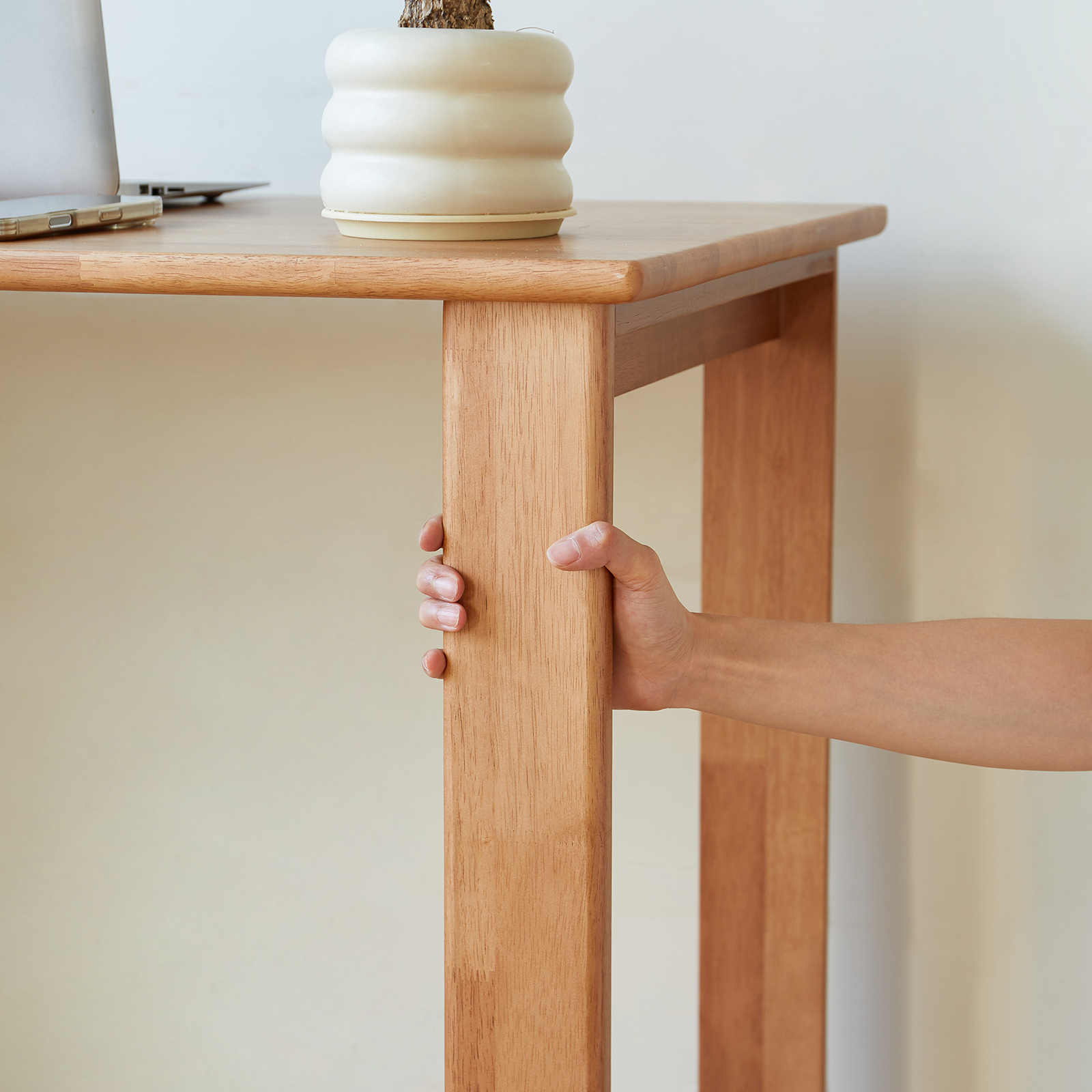 錦木-無垢材デスク 本棚・収納一体型 キャスター付き 寝室用 パソコンデスク 学習机 省スペース シンプルデスク / 学習机