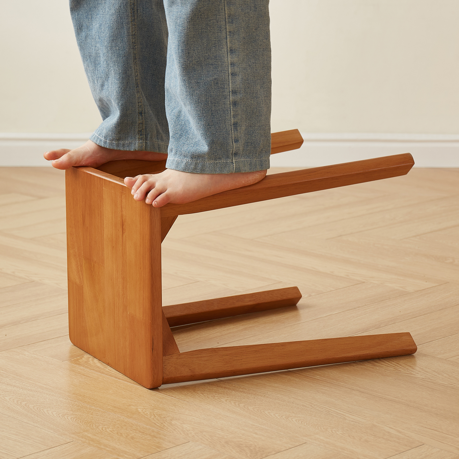 錦木-天然木 シンプル ダイニングベンチ ハイバック 四角座面 ローテーブル対応 リビング・ダイニング兼用 重ねて収納可能ダイニングベンチ